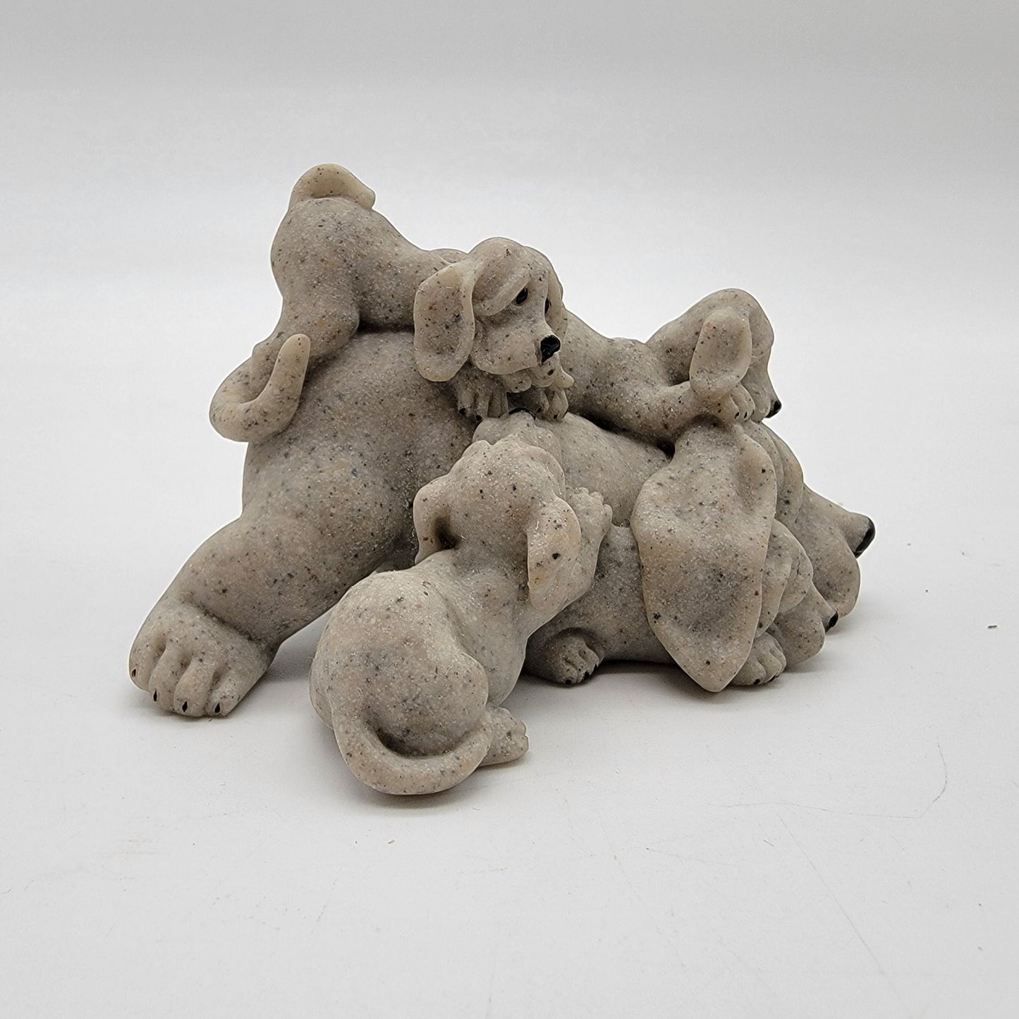 2001 Quarry Critters Peaches Puppies Sculpture