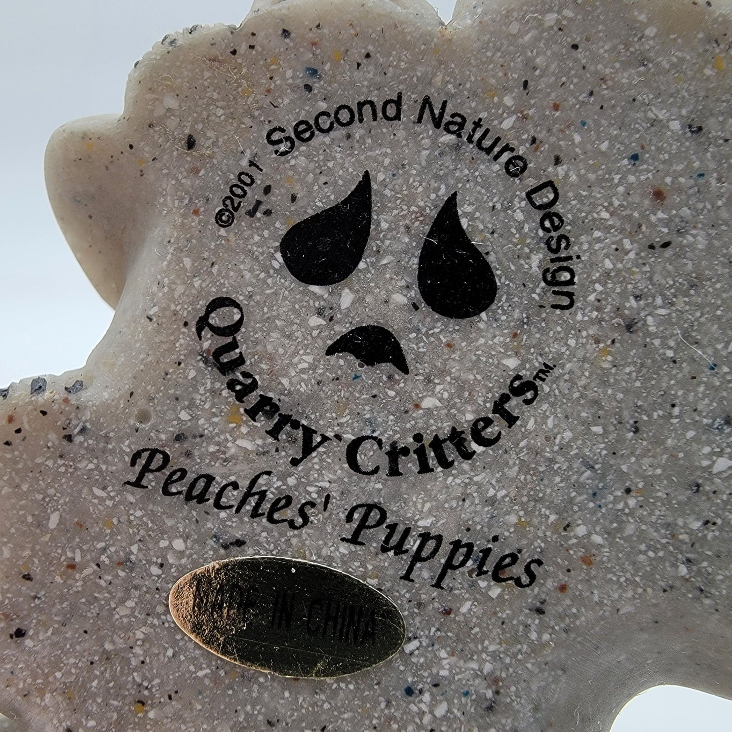 2001 Quarry Critters Peaches Puppies Sculpture