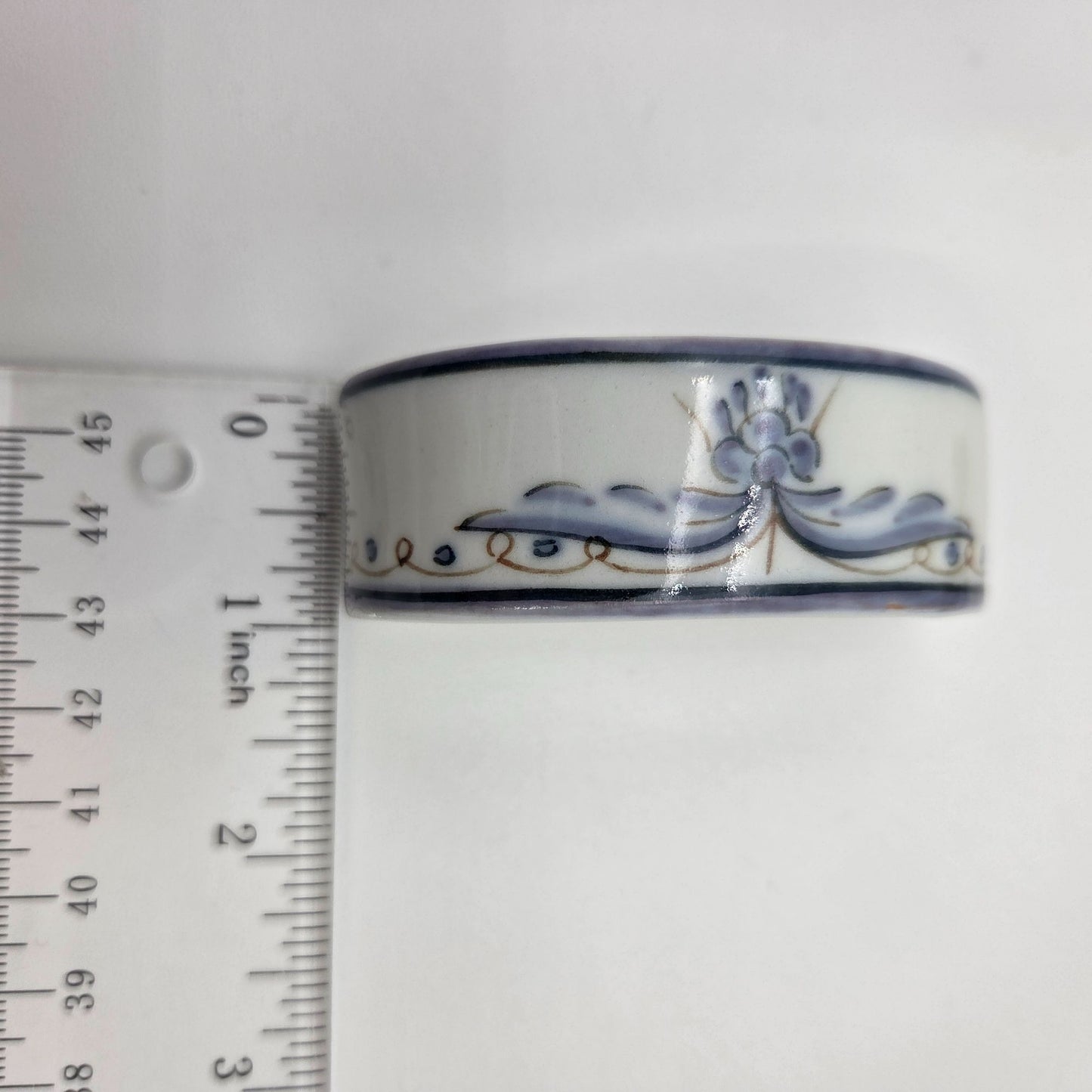 Set Of 4 Viana Do Castelo Blue & White Napkin Rings