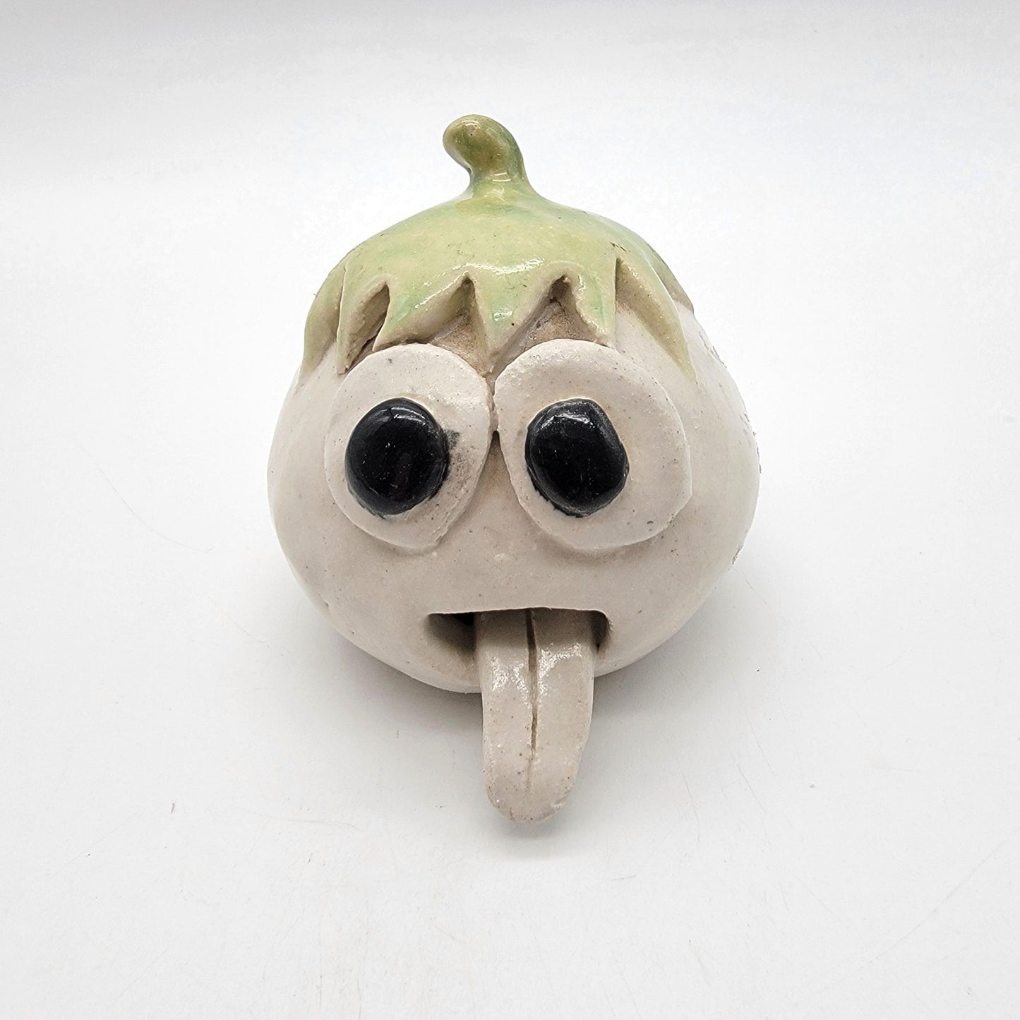 Anthropomorphic Tomato Pottery Sculpture With Quirky Face