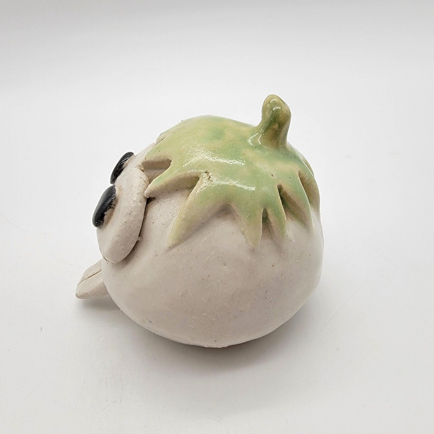 Anthropomorphic Tomato Pottery Sculpture With Quirky Face