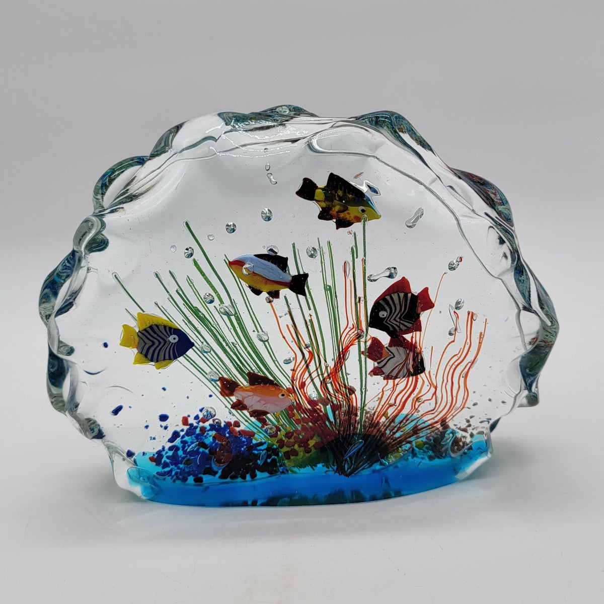 Large Vintage Murano Style Glass Aquarium Paperweight