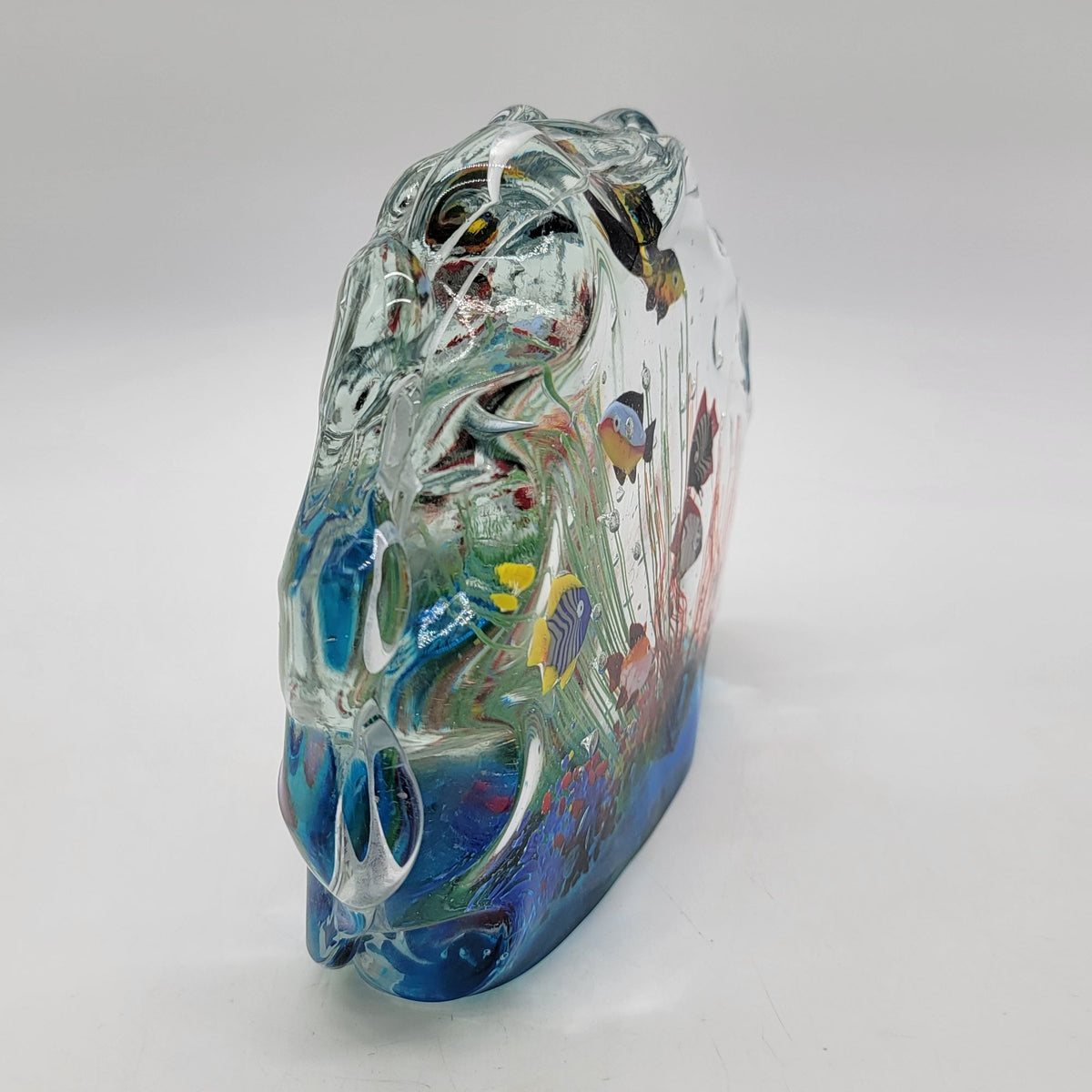 Large Vintage Murano Style Glass Aquarium Paperweight