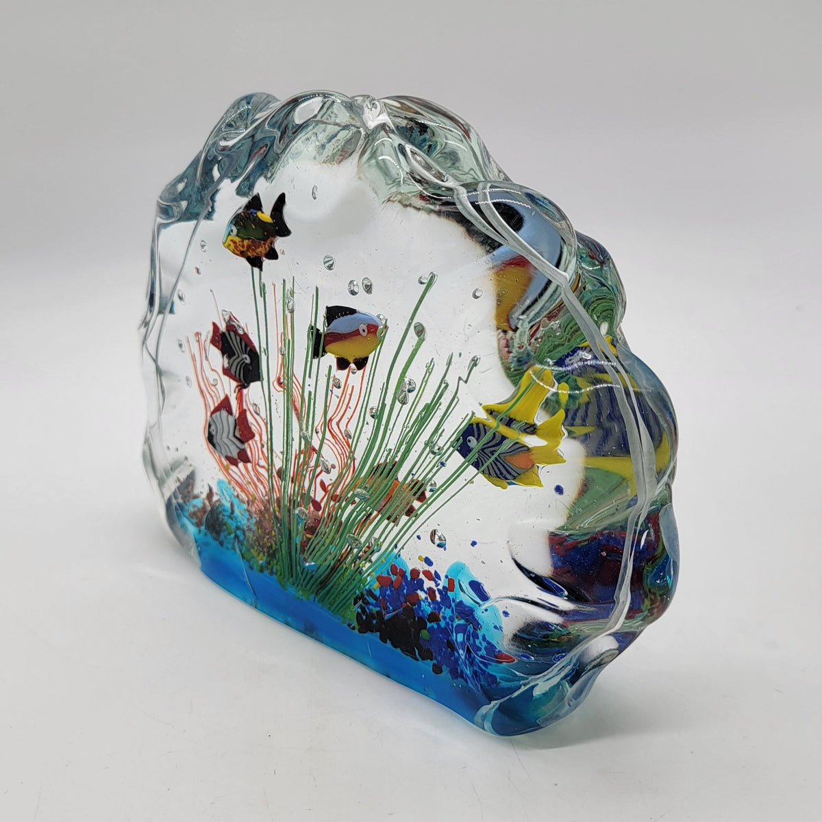 Large Vintage Murano Style Glass Aquarium Paperweight