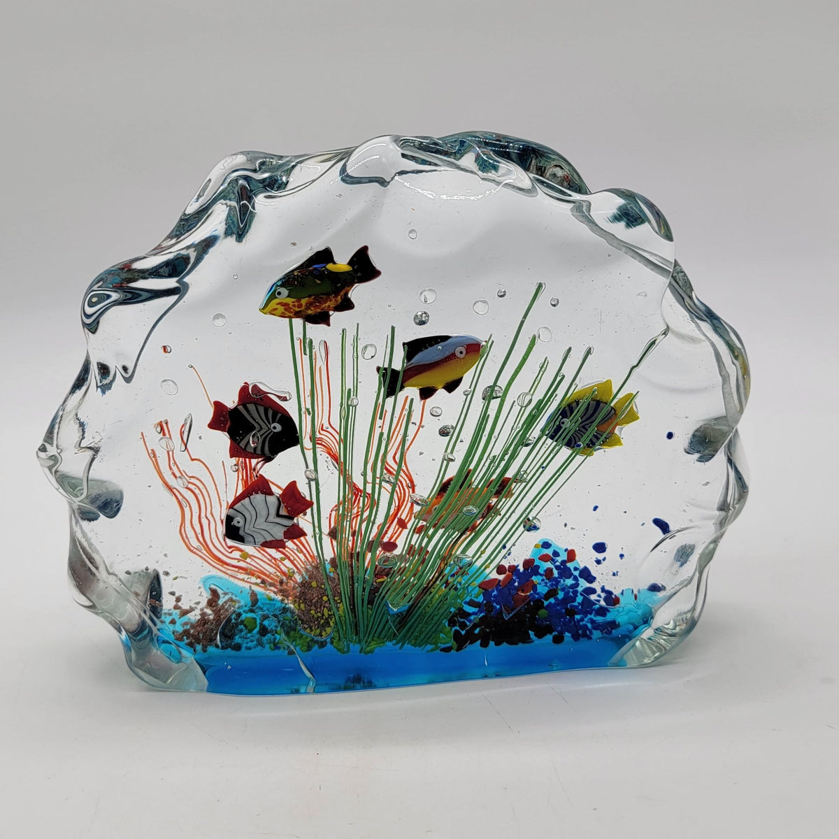 Large Vintage Murano Style Glass Aquarium Paperweight
