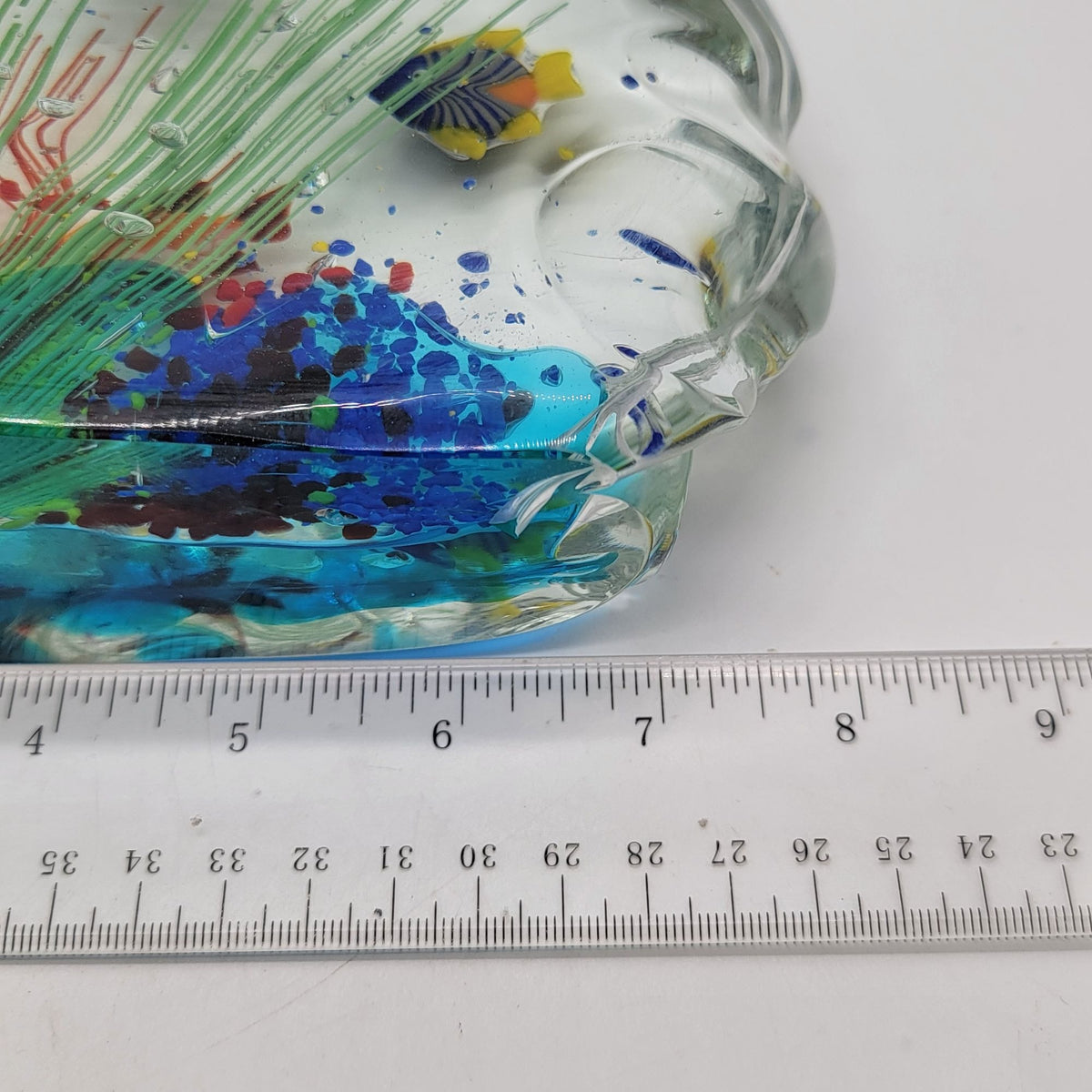 Large Vintage Murano Style Glass Aquarium Paperweight