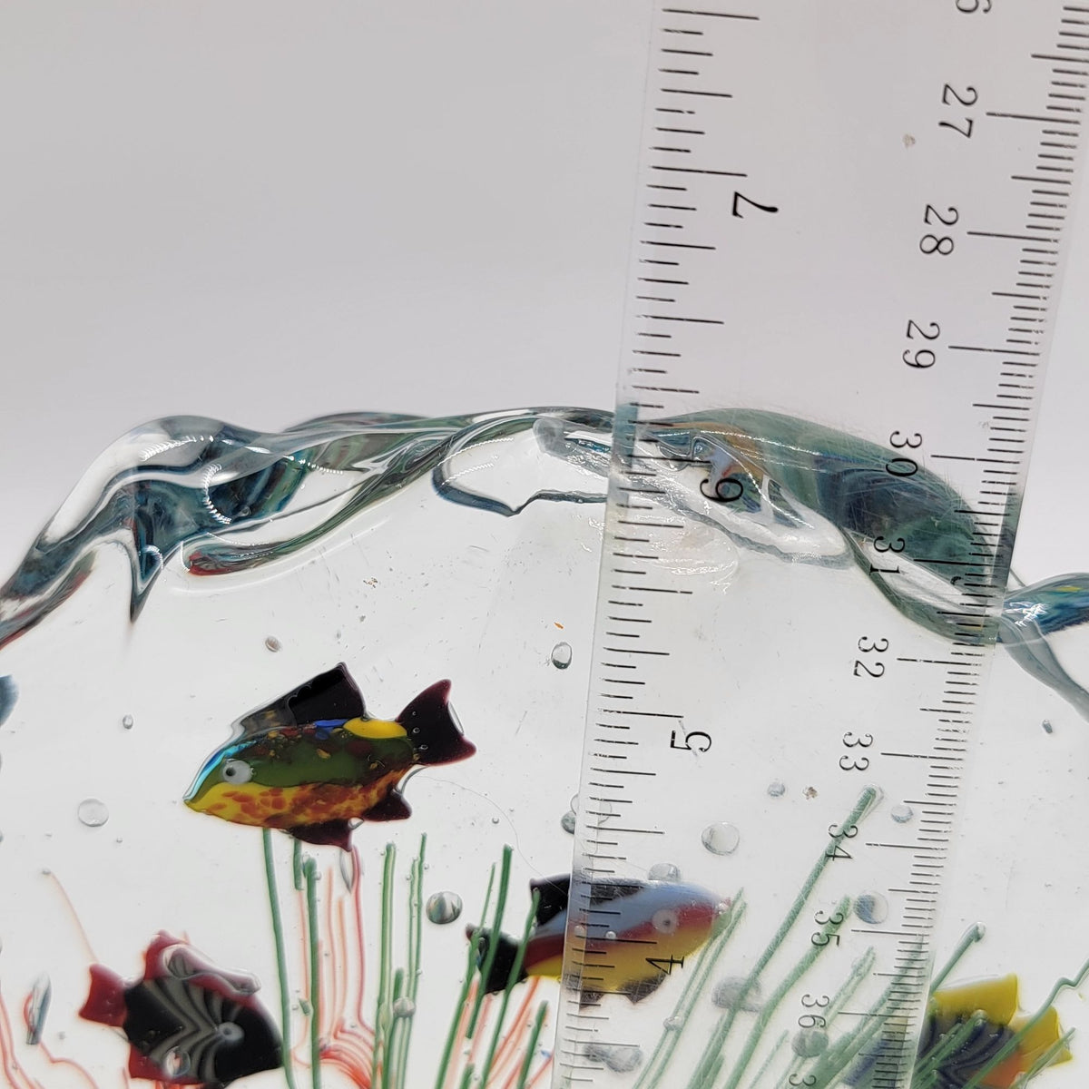 Large Vintage Murano Style Glass Aquarium Paperweight