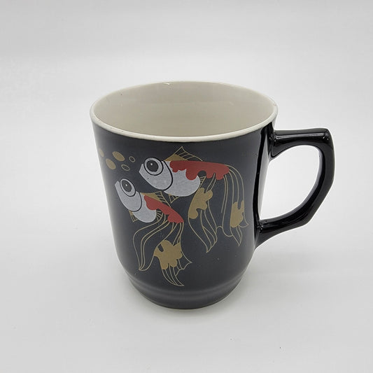 Vintage Black Fantail Goldfish Mug