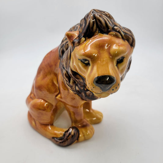 Vintage Italian Art Pottery Lion Figurine Statue