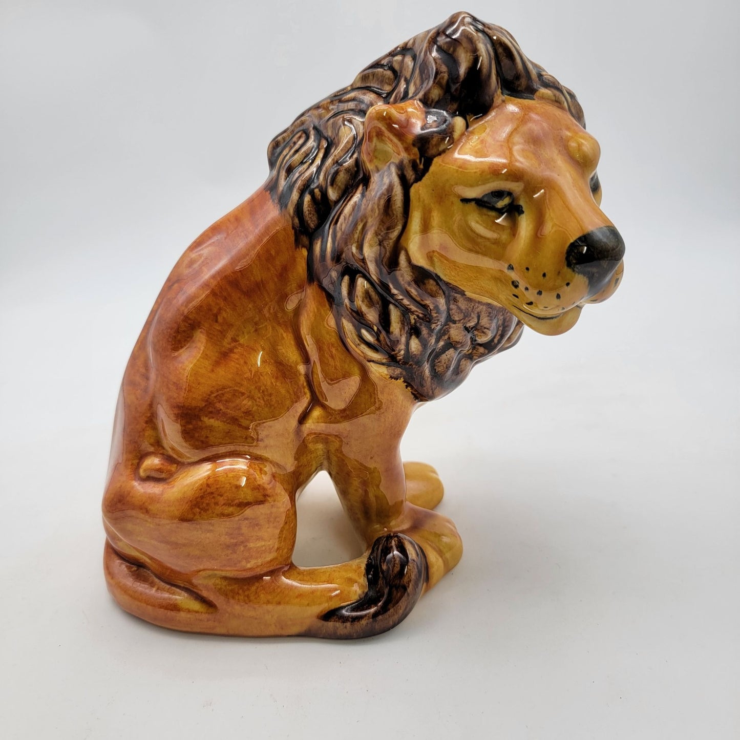 Vintage Italian Art Pottery Lion Figurine Statue