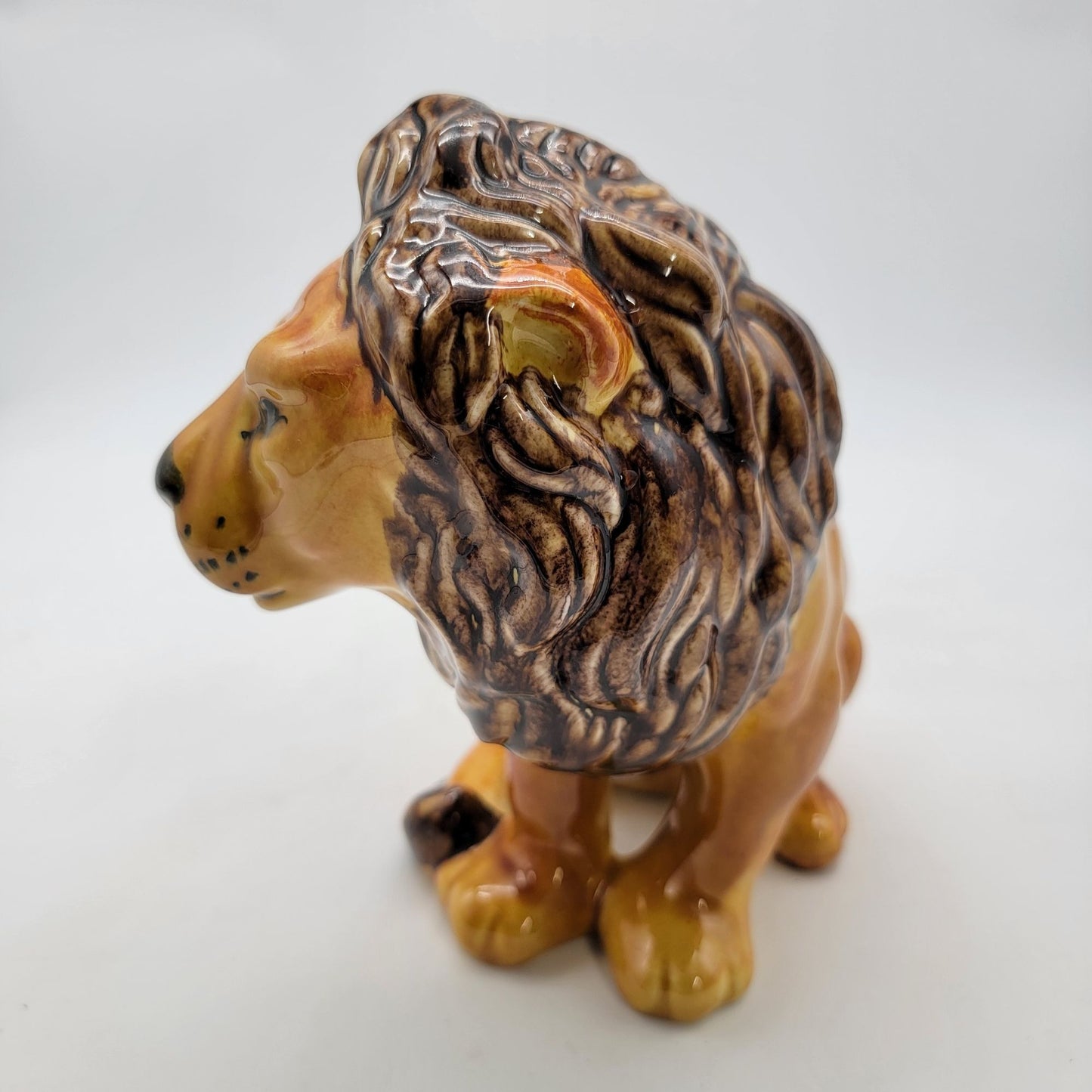 Vintage Italian Art Pottery Lion Figurine Statue