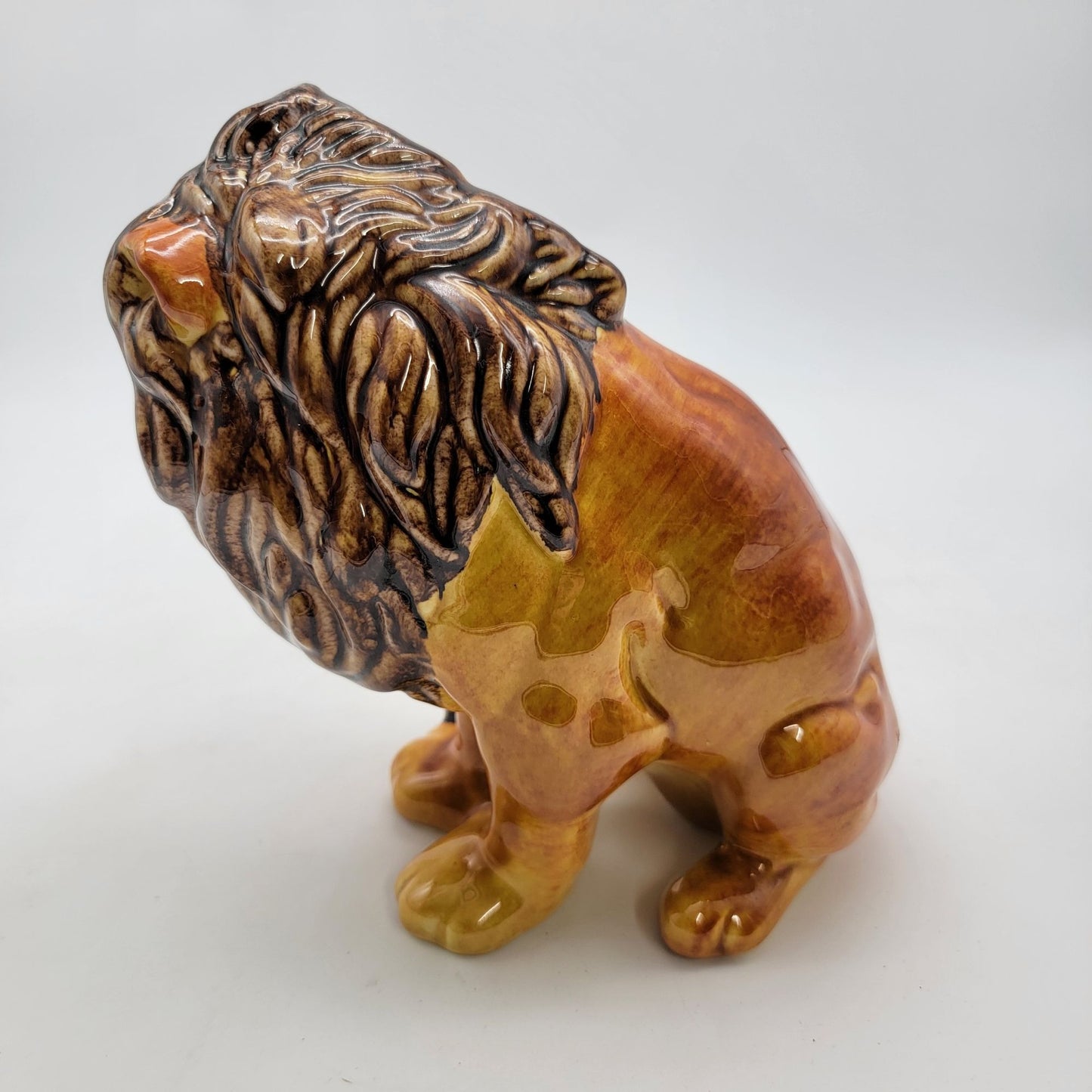 Vintage Italian Art Pottery Lion Figurine Statue