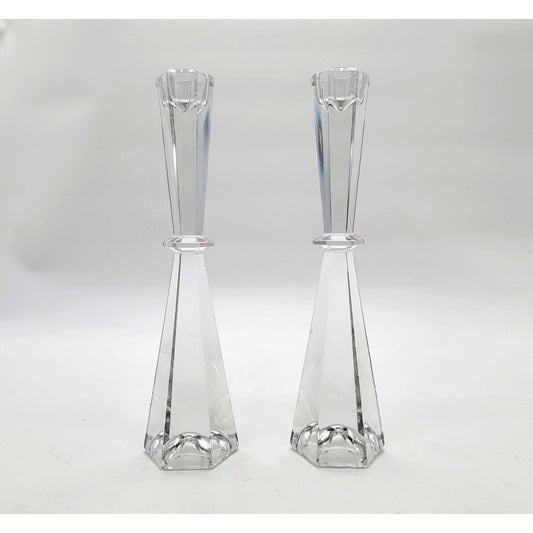 Vintage Austrian Inn Bleikristal Crystal Candlesticks
