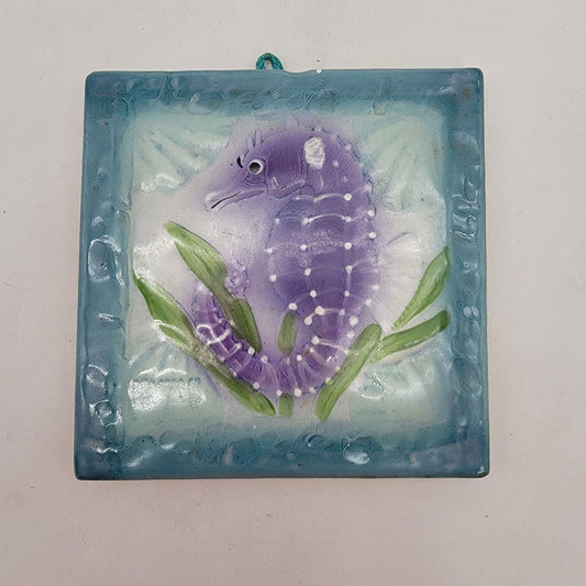 Leilani Tiles OHawaii Susan Clay Handpainted Seahorse Wall Tile Art