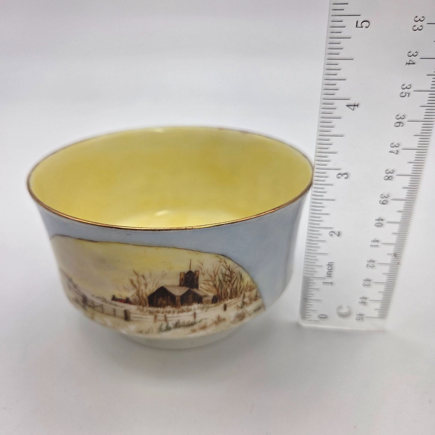 Antique Porcelain Chawan Japanese Tea Bowl Yellow