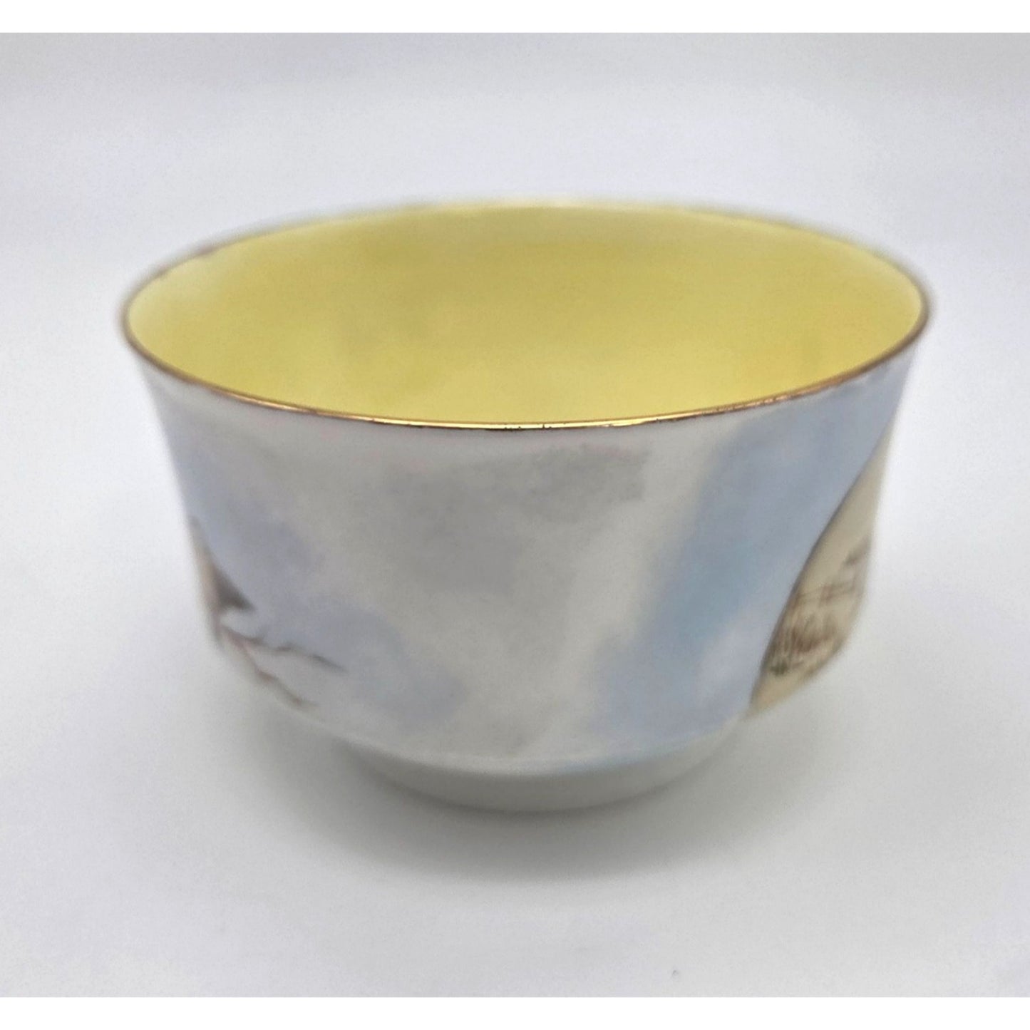 Antique Porcelain Chawan Japanese Tea Bowl Yellow