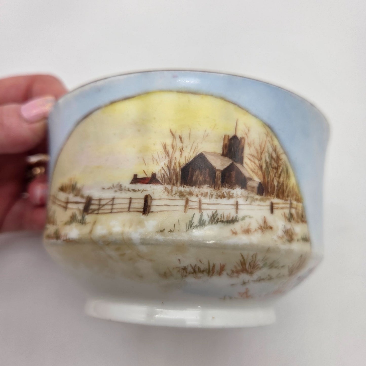 Antique Porcelain Chawan Japanese Tea Bowl Yellow