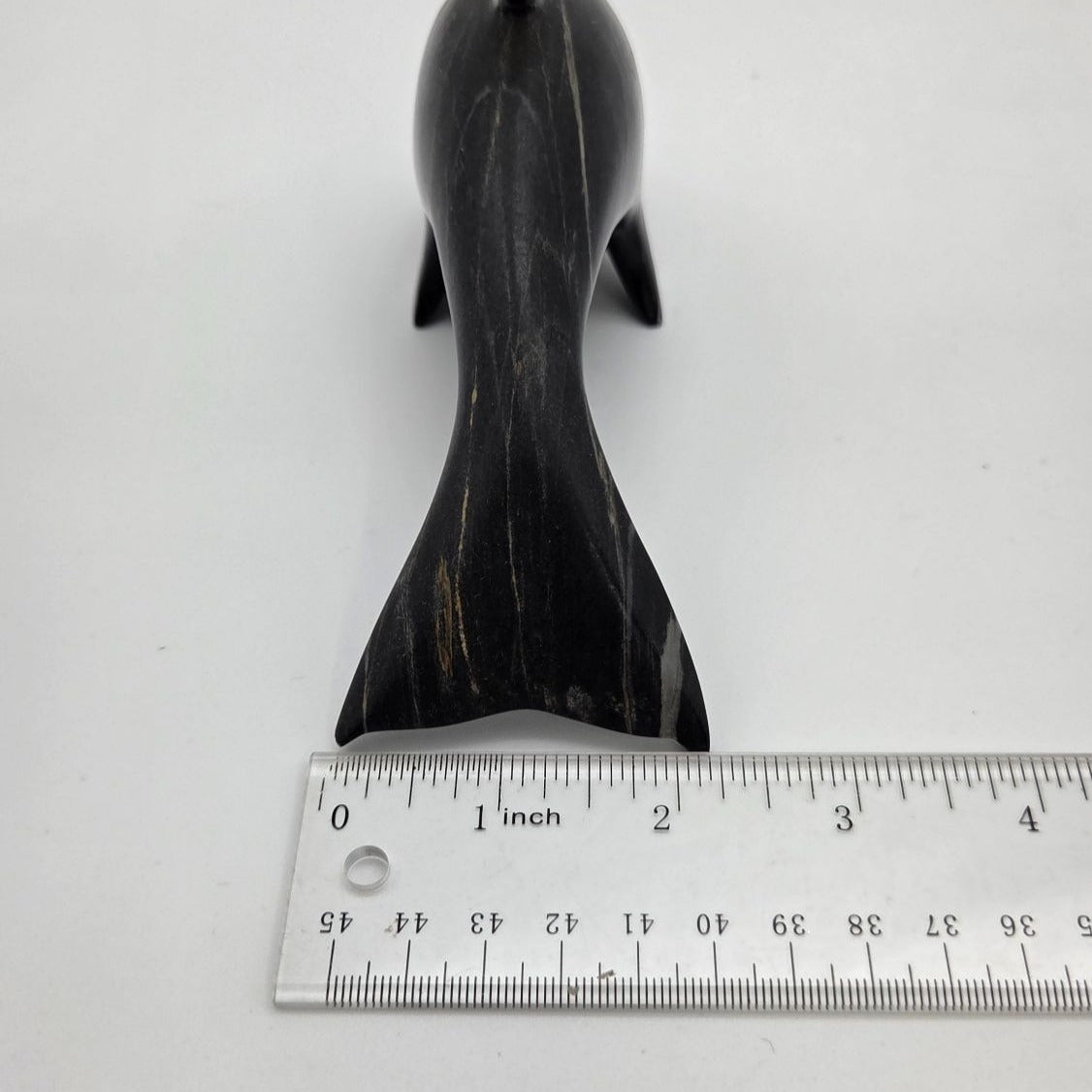 Vintage Hand-Carved Marble Stone Dolphin Sculpture