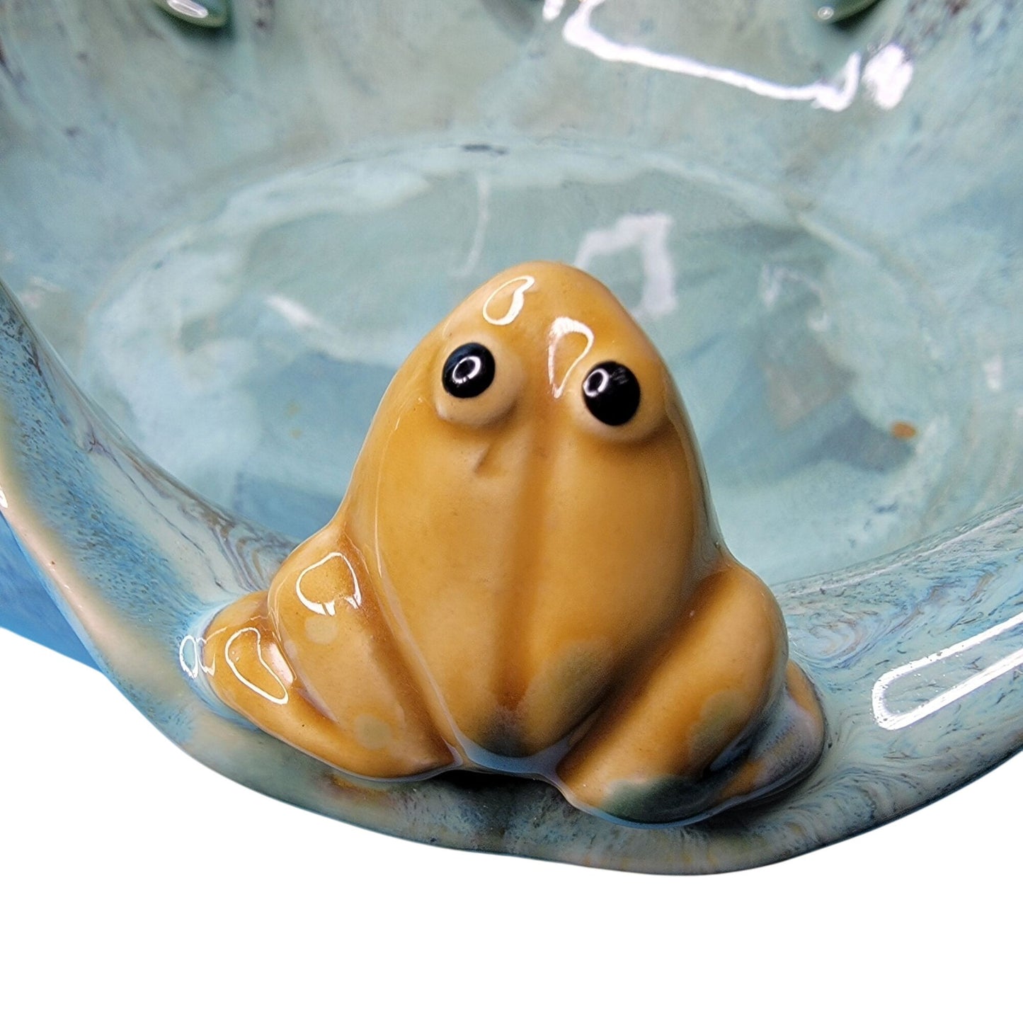 HUGE Pier 1 Majolica Pottery Frog Planter 16"