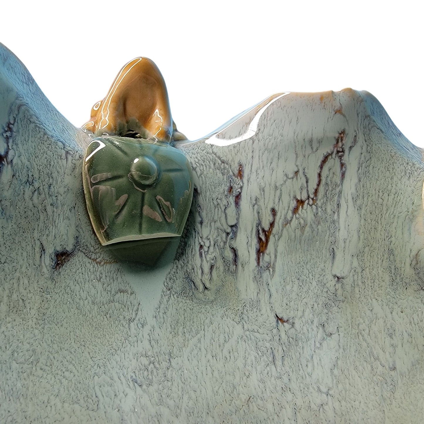 HUGE Pier 1 Majolica Pottery Frog Planter 16"