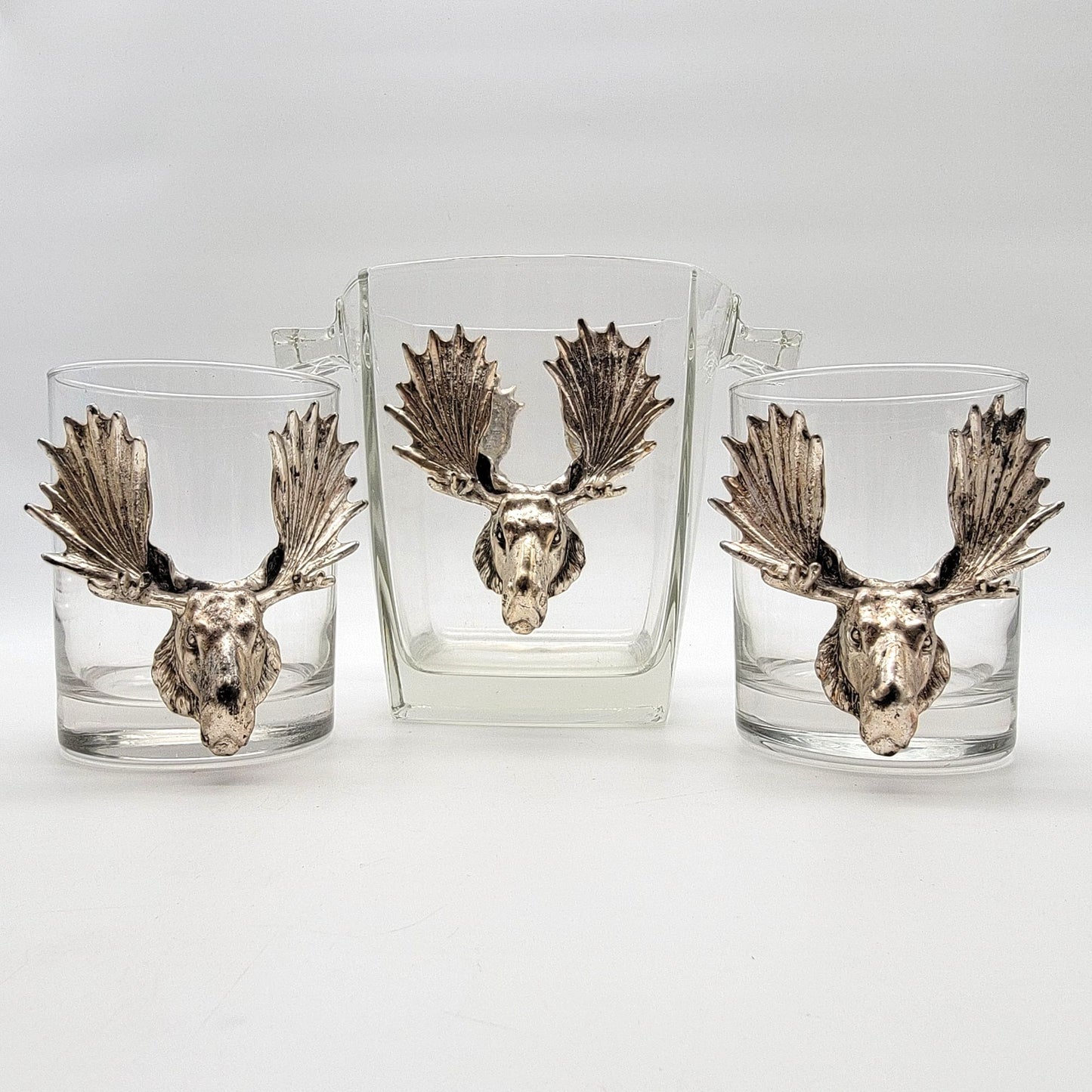 Arthur Court Sport and Game Animal Barware 6-Pcs. Set Ice Bucket & Double Old Fashioned Glasses