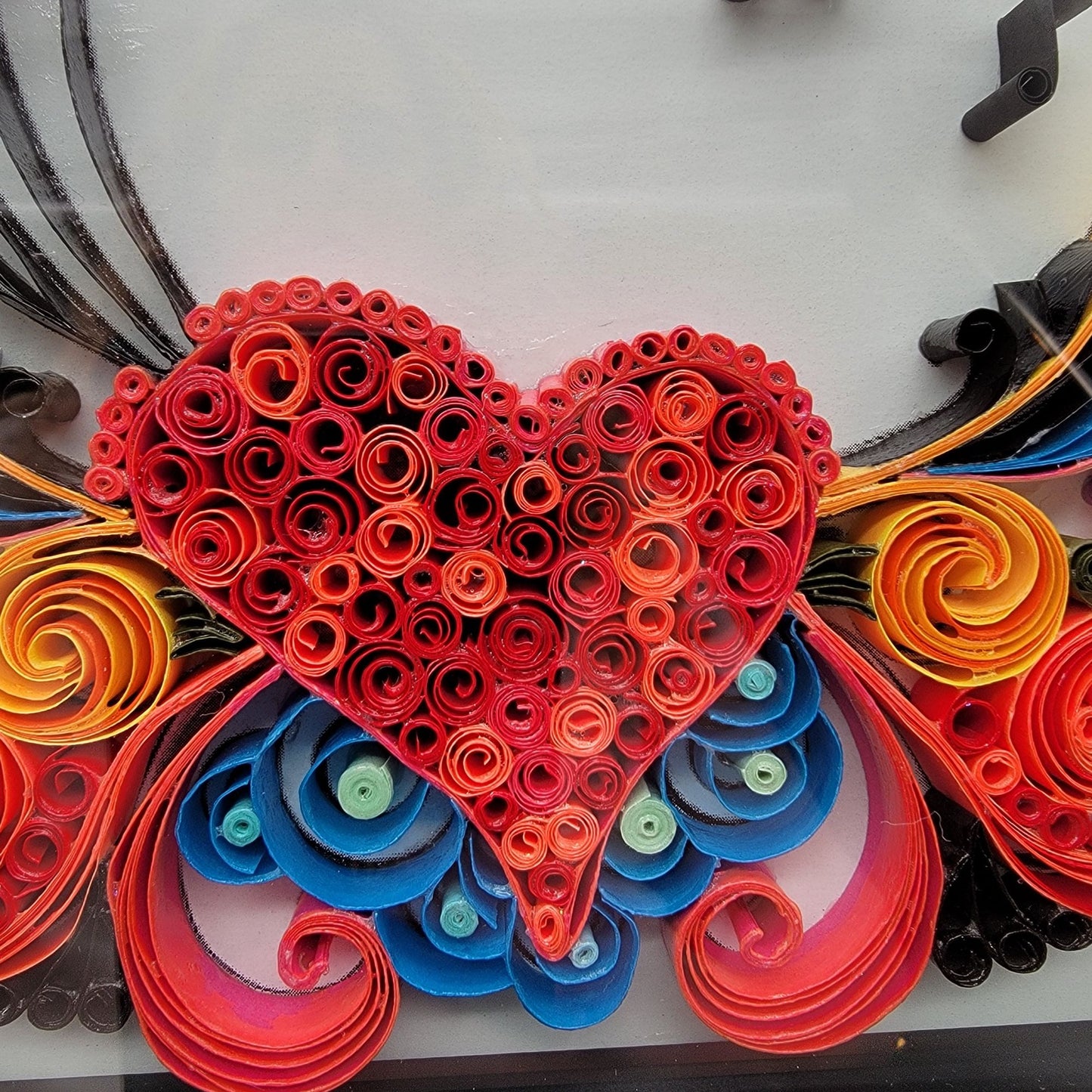 Colorful Paper Quilling Shadow Box Art Musical Heart