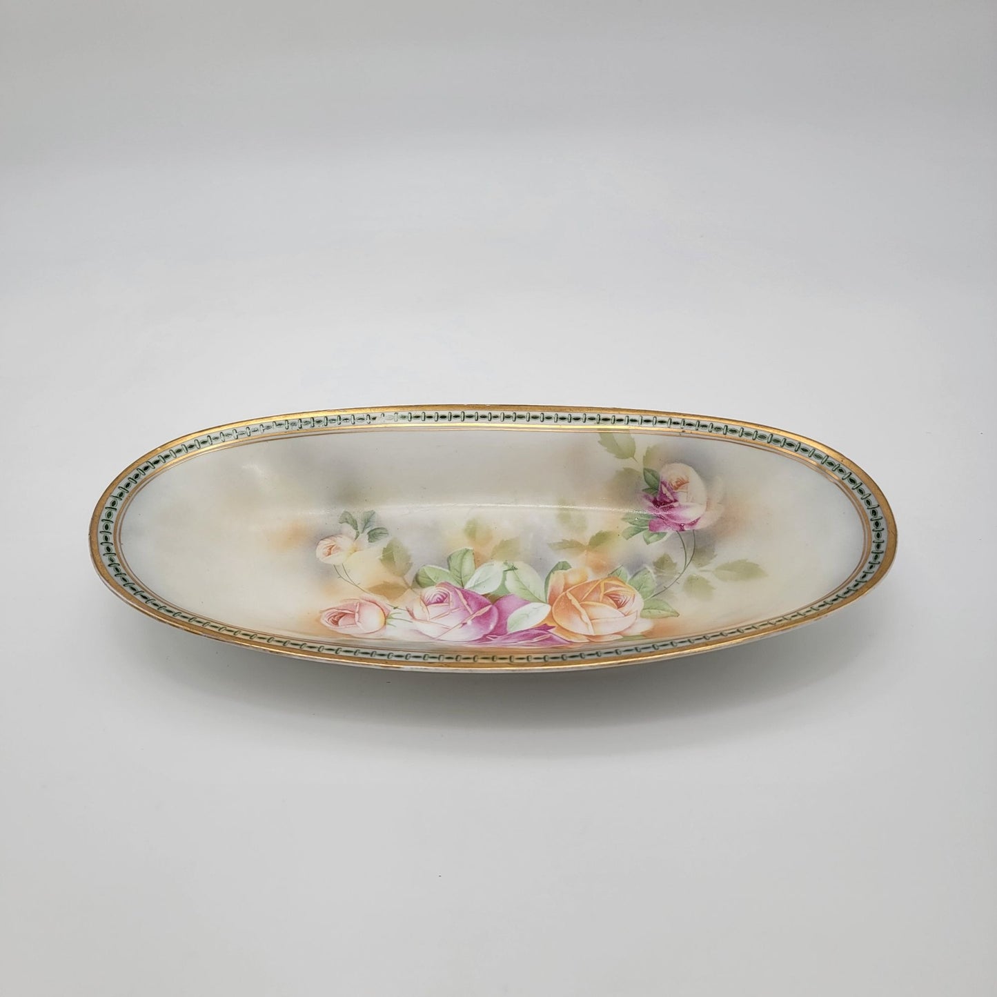 Antique Bavarian Johann Seltmann Porcelain Celery Dish