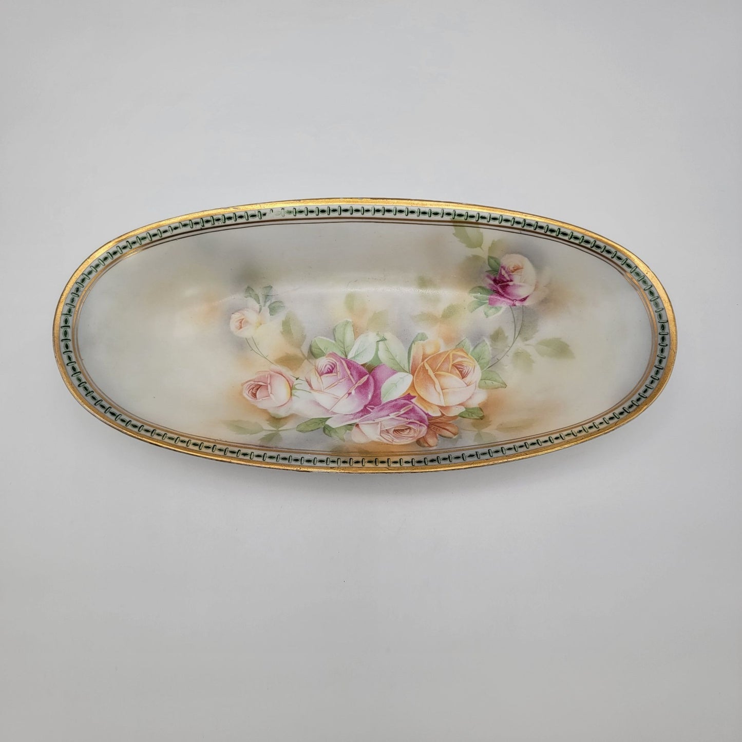 Antique Bavarian Johann Seltmann Porcelain Celery Dish