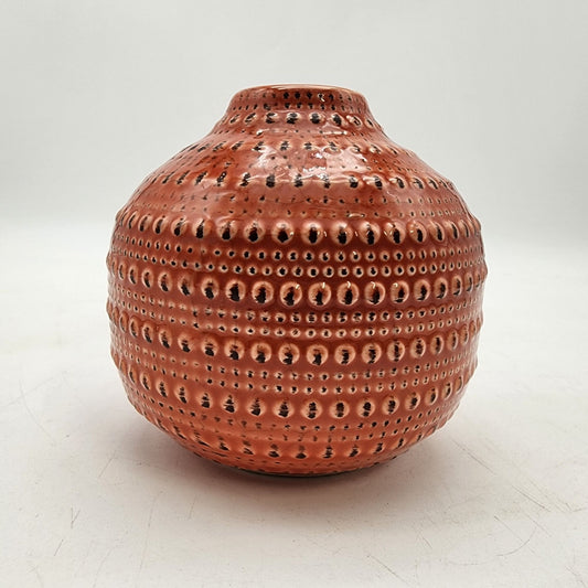 Contemporary Orange Textured Vase