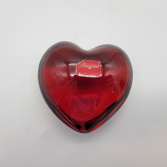 Baccarat Red Glass Puffed Heart Paperweight