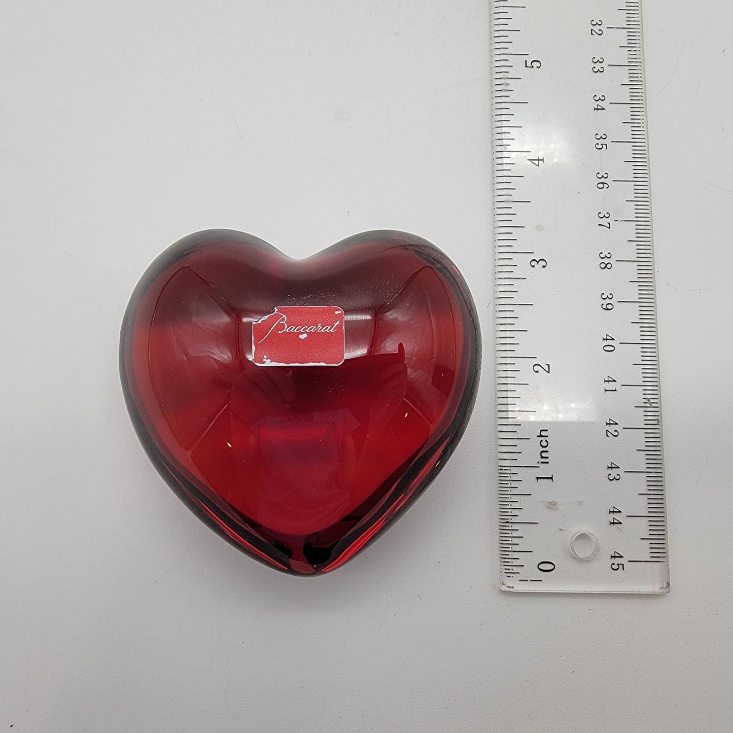 Baccarat Red Glass Puffed Heart Paperweight