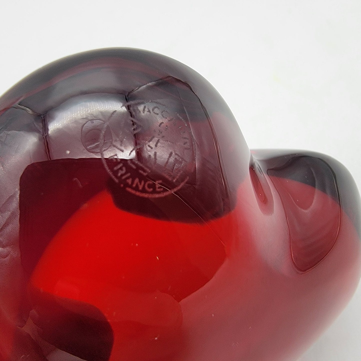 Baccarat Red Glass Puffed Heart Paperweight