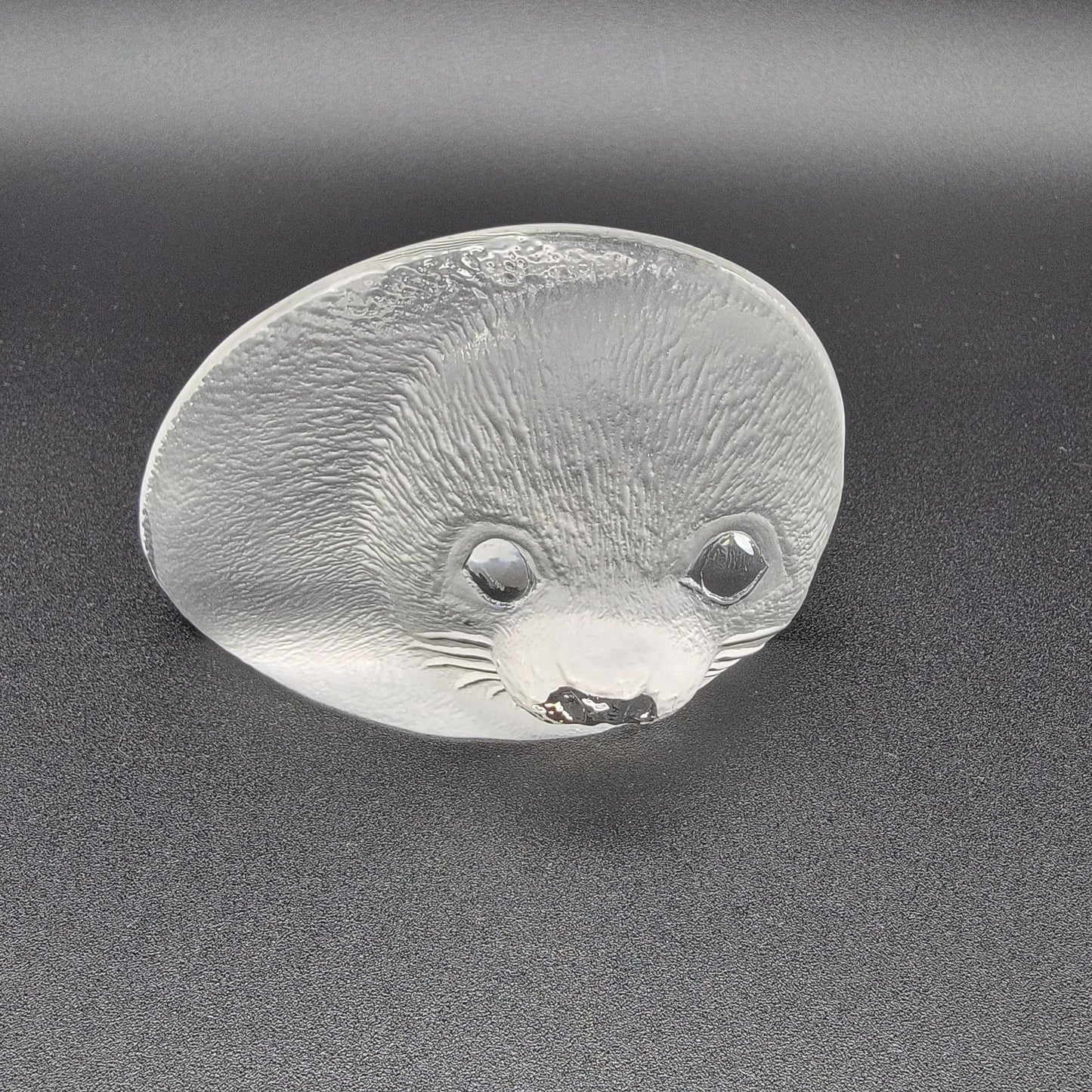 Mats Jonasson Signed Crystal Baby Seal Paperweight 8803