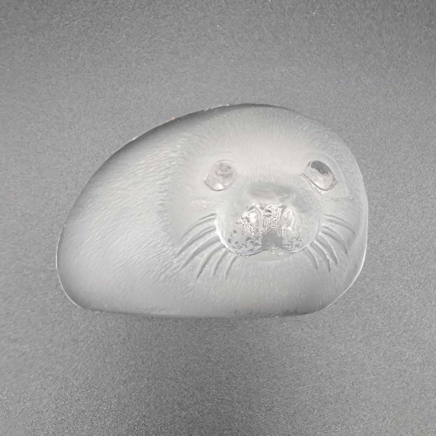 Mats Jonasson Signed Crystal Baby Seal Paperweight 8803