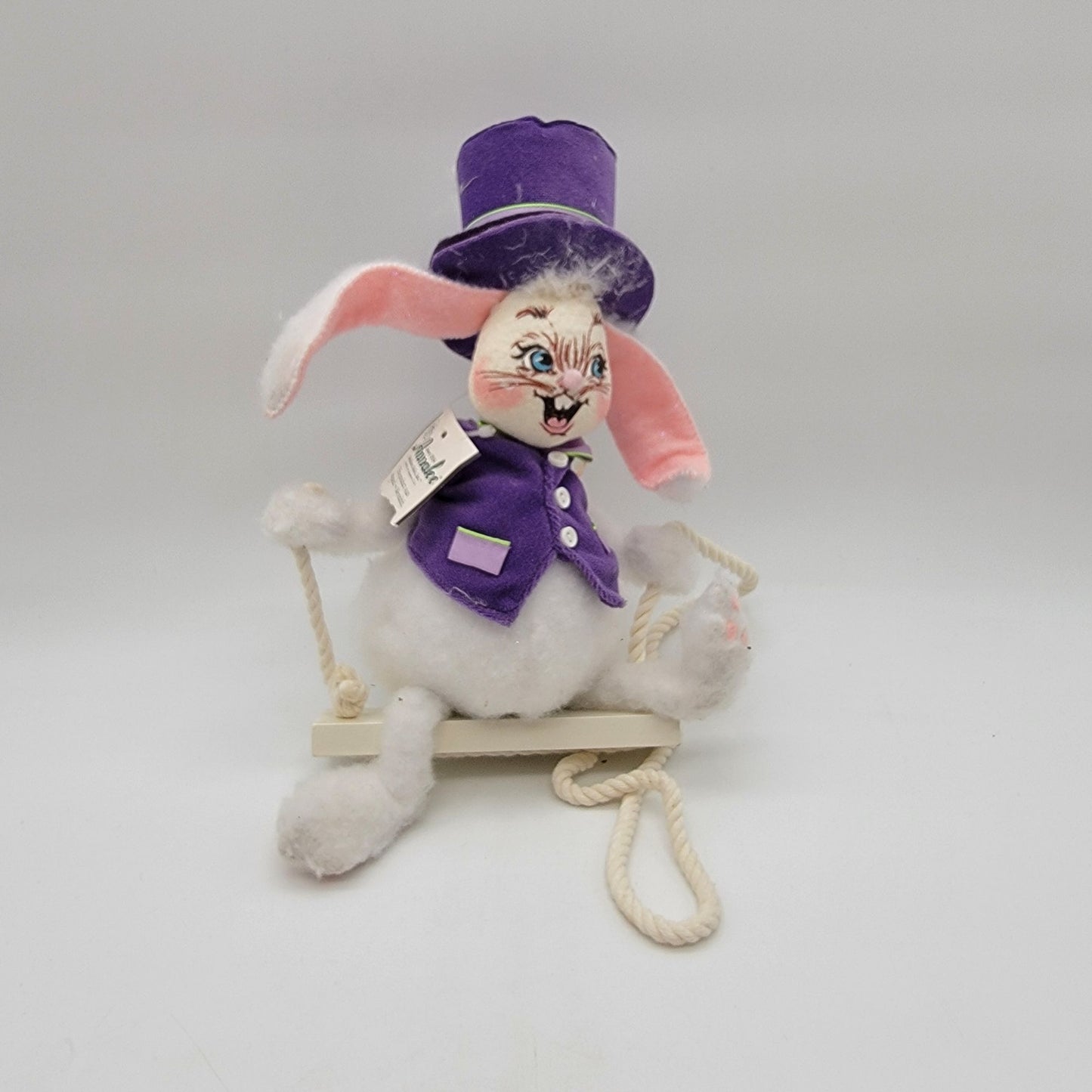 Vintage 2003 Annalee Swinging Easter Bunny Doll 9.5"