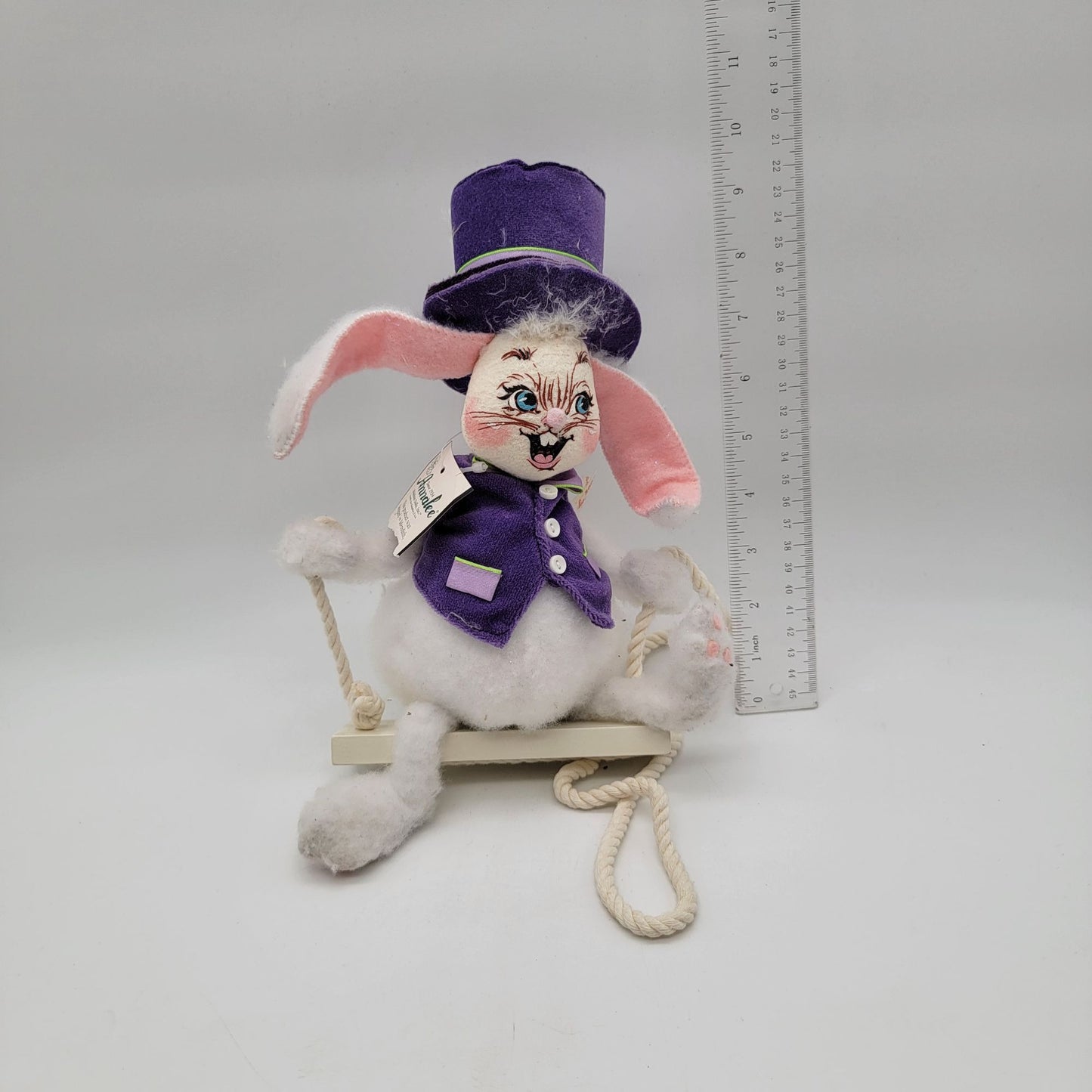 Vintage 2003 Annalee Swinging Easter Bunny Doll 9.5"