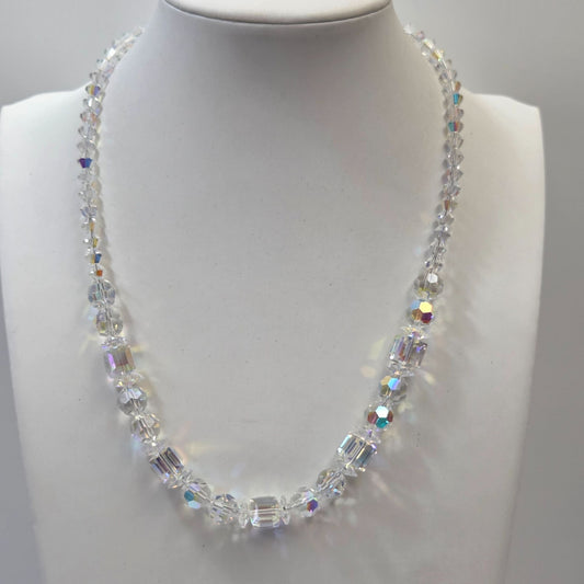 Vintage Aurora Borealis Rock Crystal Necklace