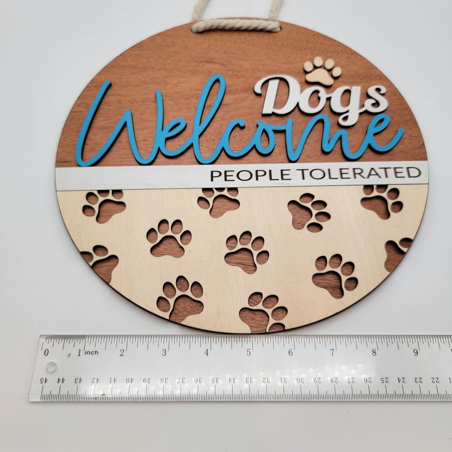 Dogs Welcome People Tolerated Laser-Cut Wooden Sign