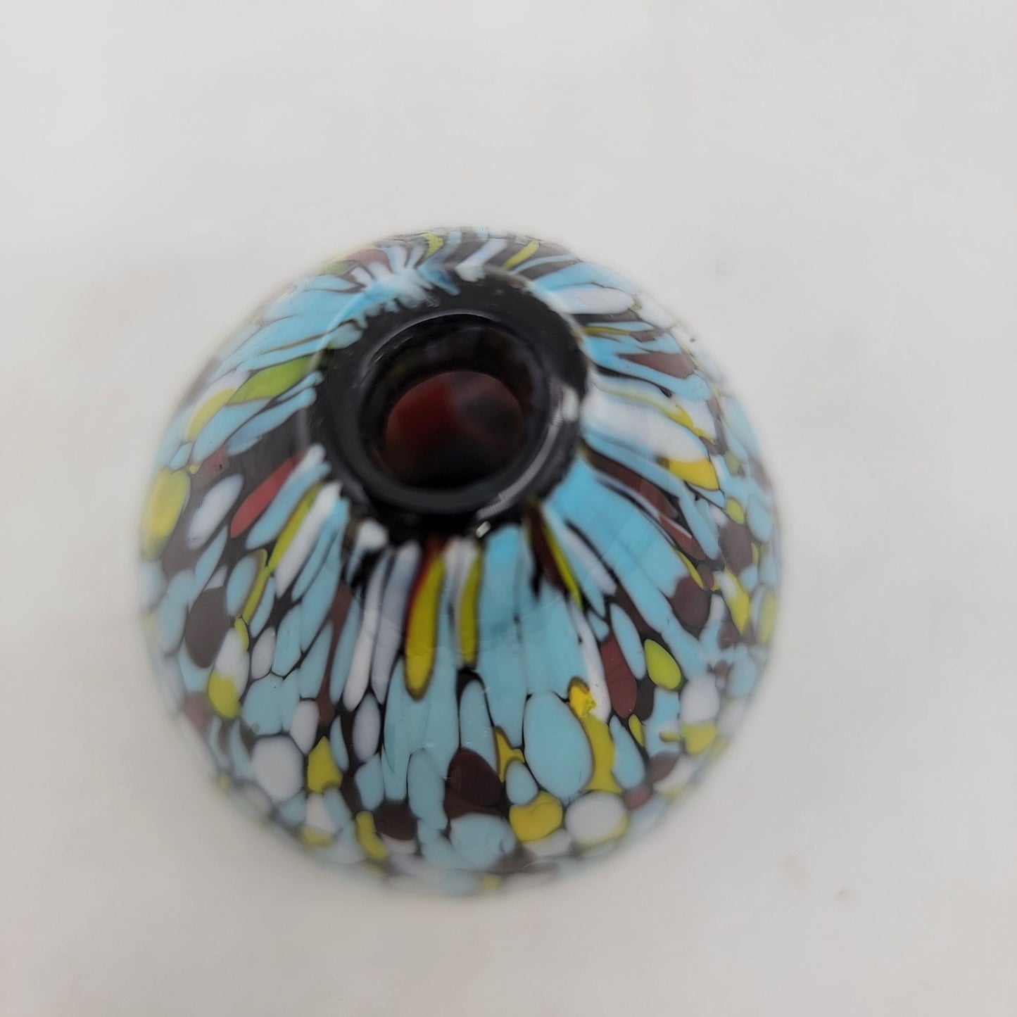 Handcrafted Pearlessence Multicolored Glass Bud Vase With Abstract Pattern