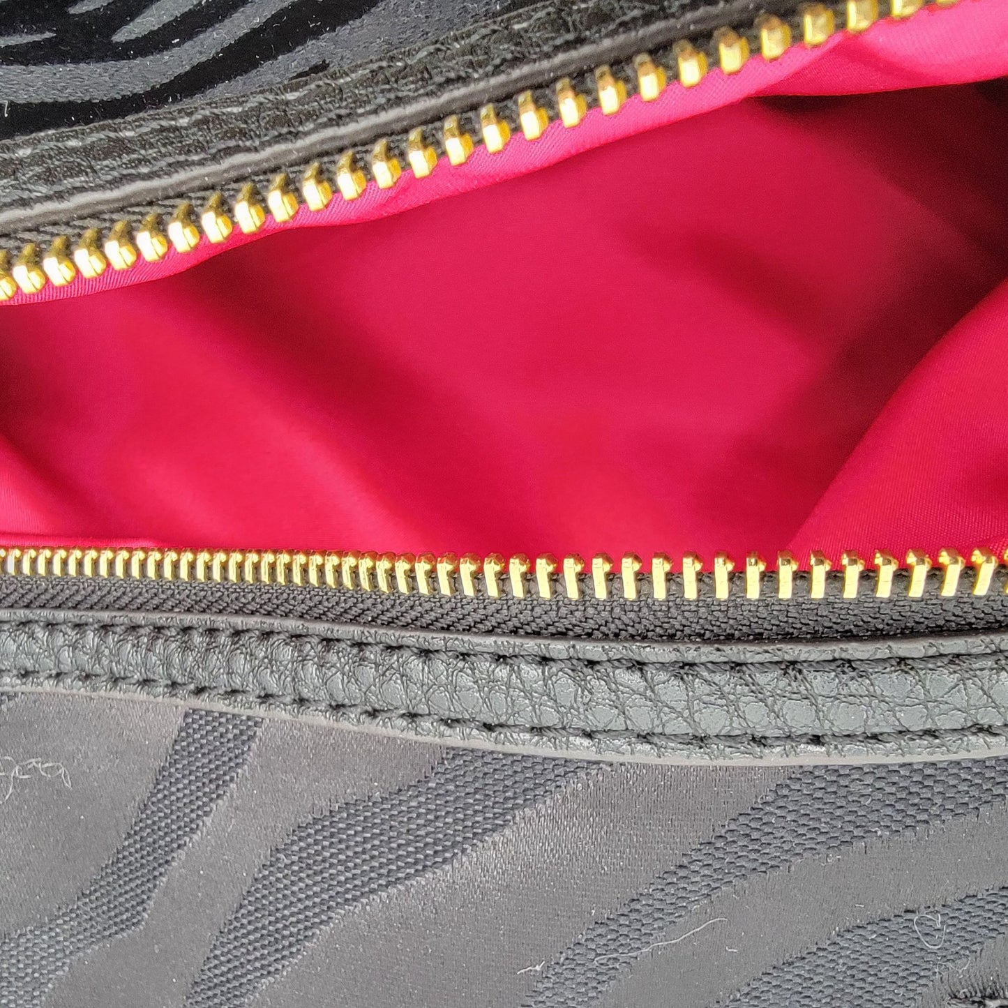 Anne Klein Black Zebra Print Satchel Tote Handbag