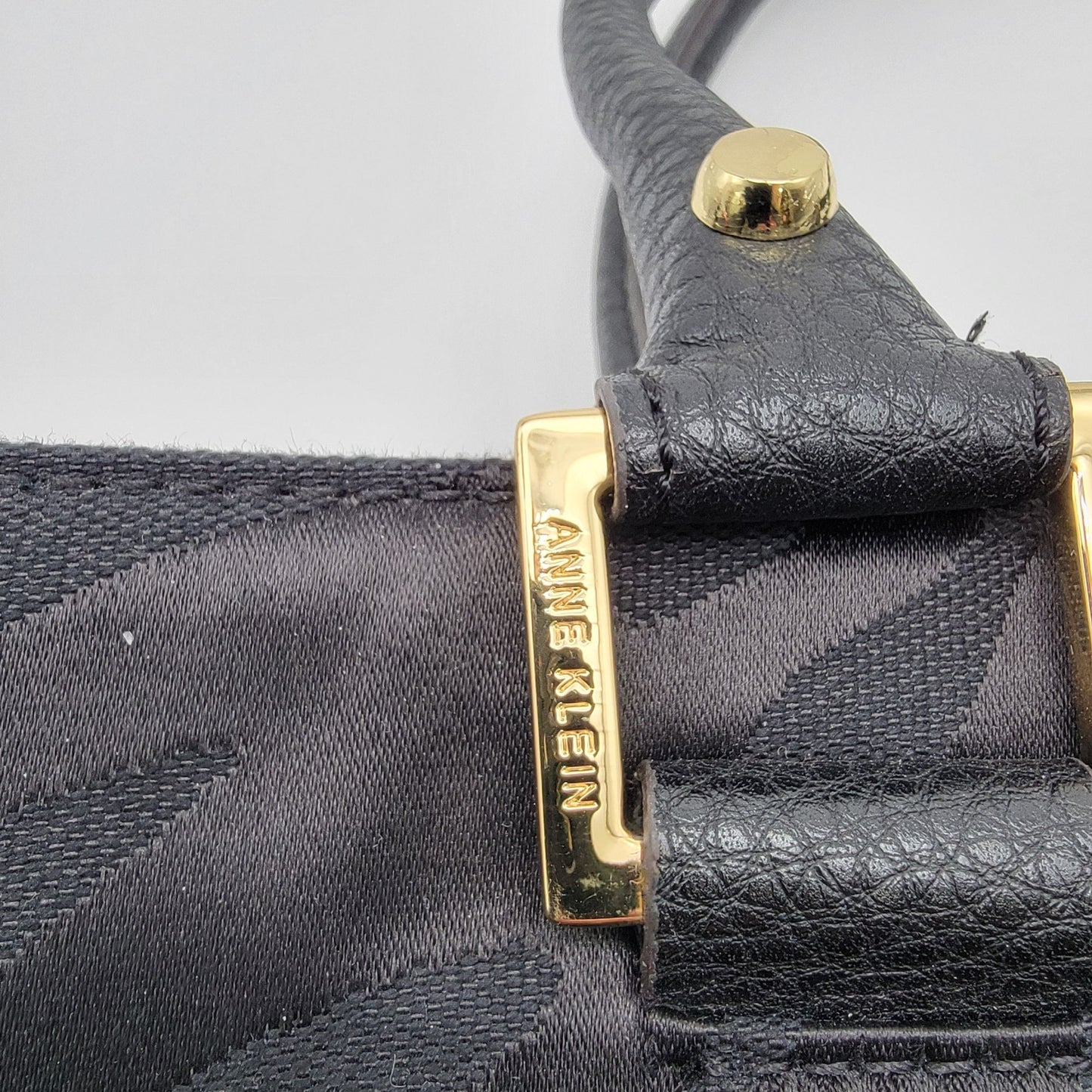 Anne Klein Black Zebra Print Satchel Tote Handbag