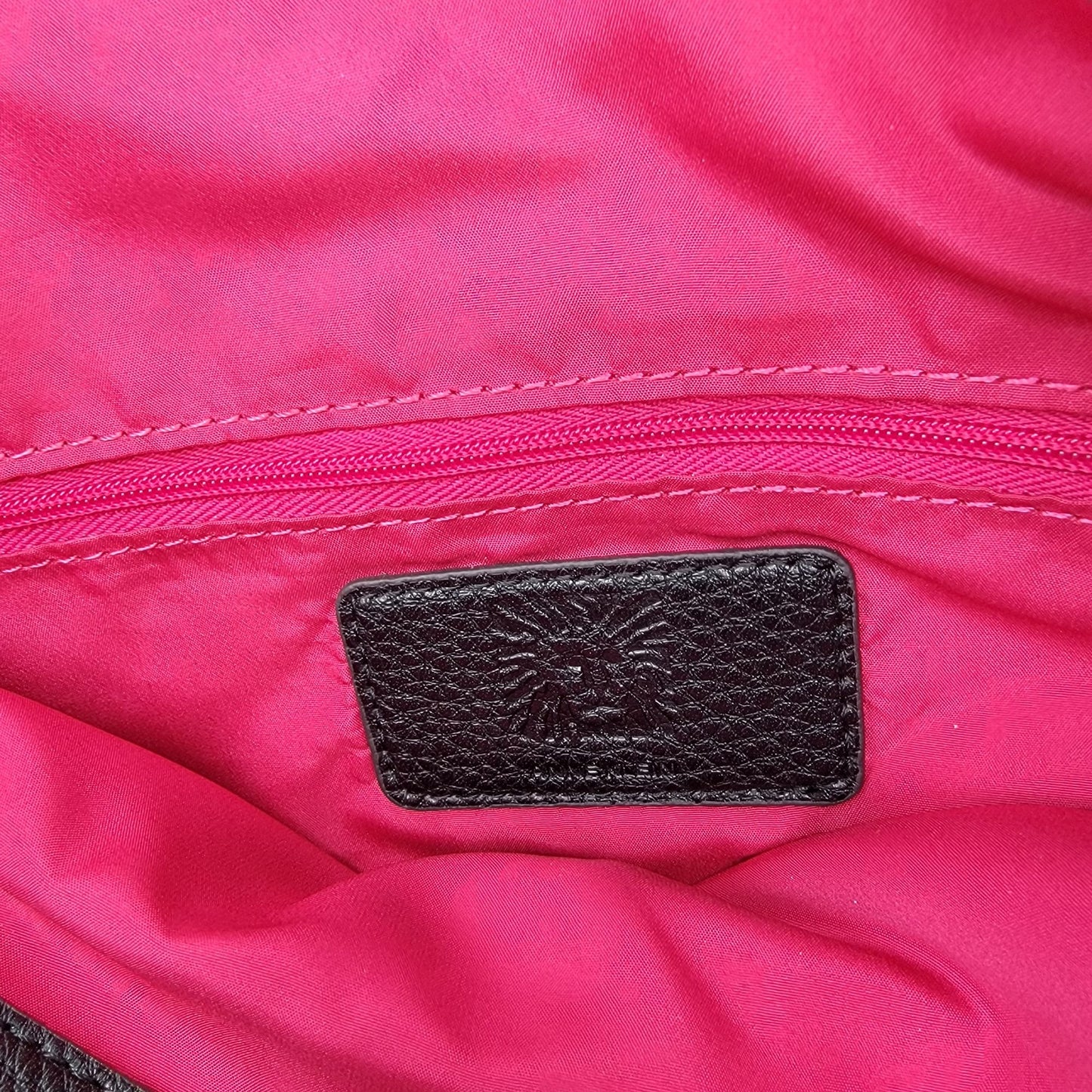 Anne Klein Black Zebra Print Satchel Tote Handbag