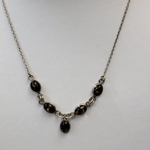 Vintage 5 Stone Baltic Amber Necklace