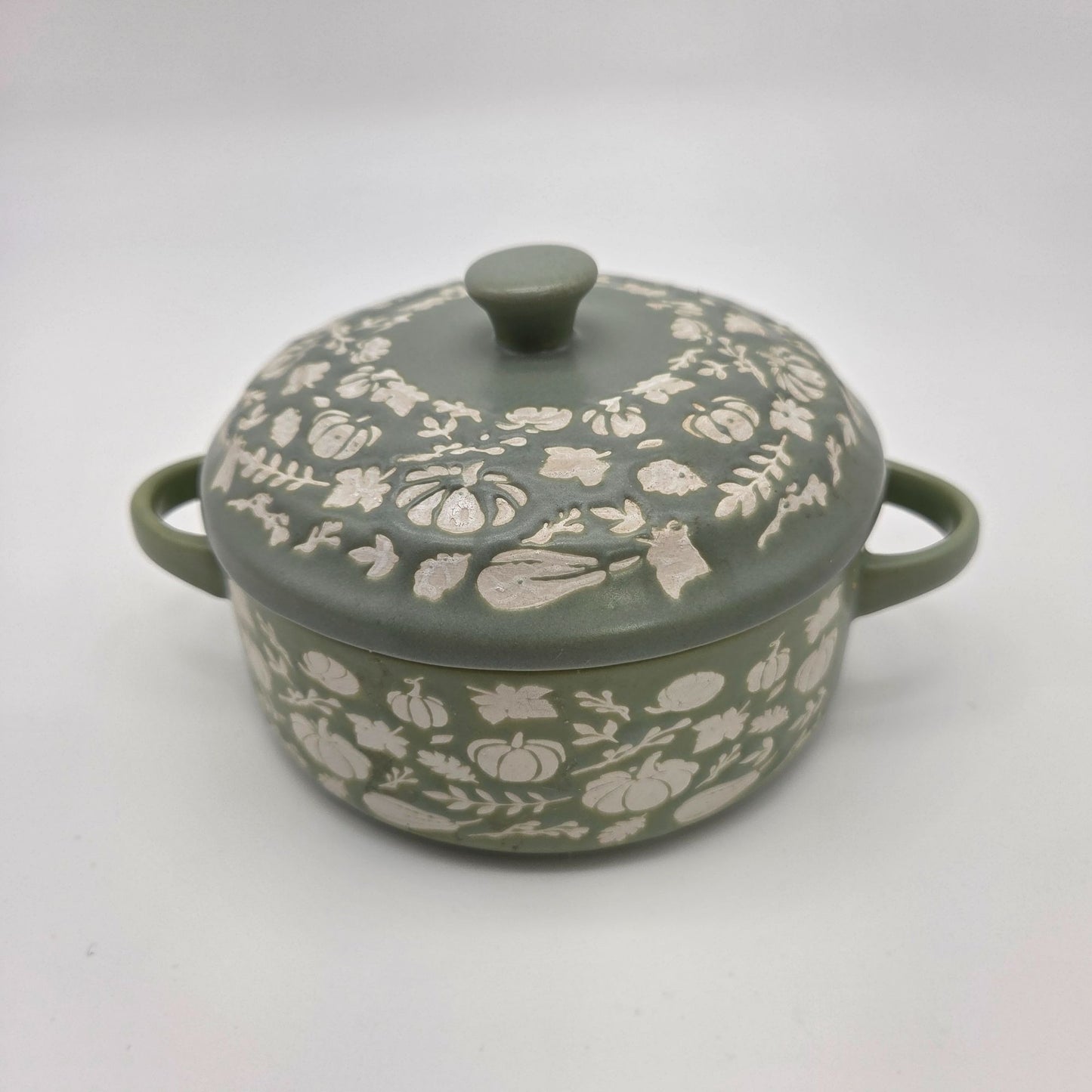 Global Designs Connections Small Green Baking Dish Pumpkins