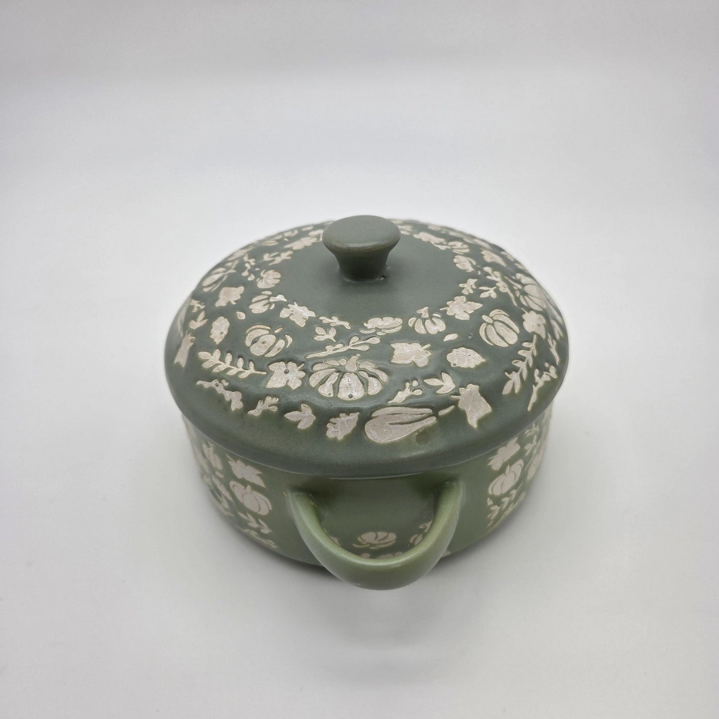 Global Designs Connections Small Green Baking Dish Pumpkins