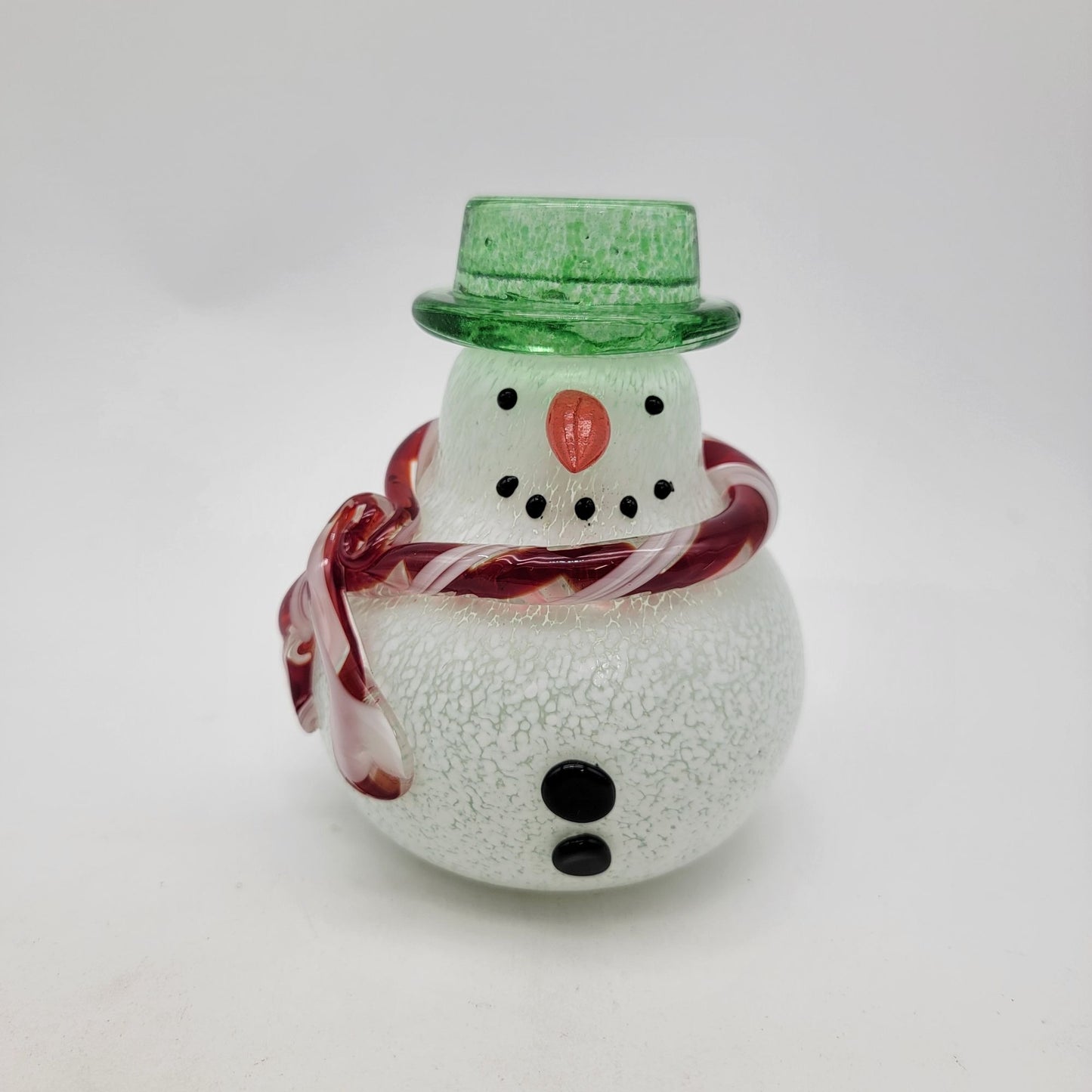 Art Glass Snowman Sculpture