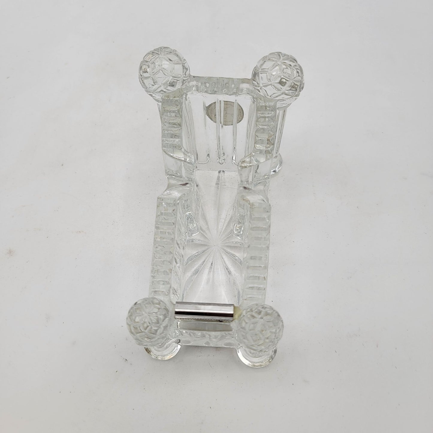 Vintage Crystal Clear Lead Crystal Tape Dispenser
