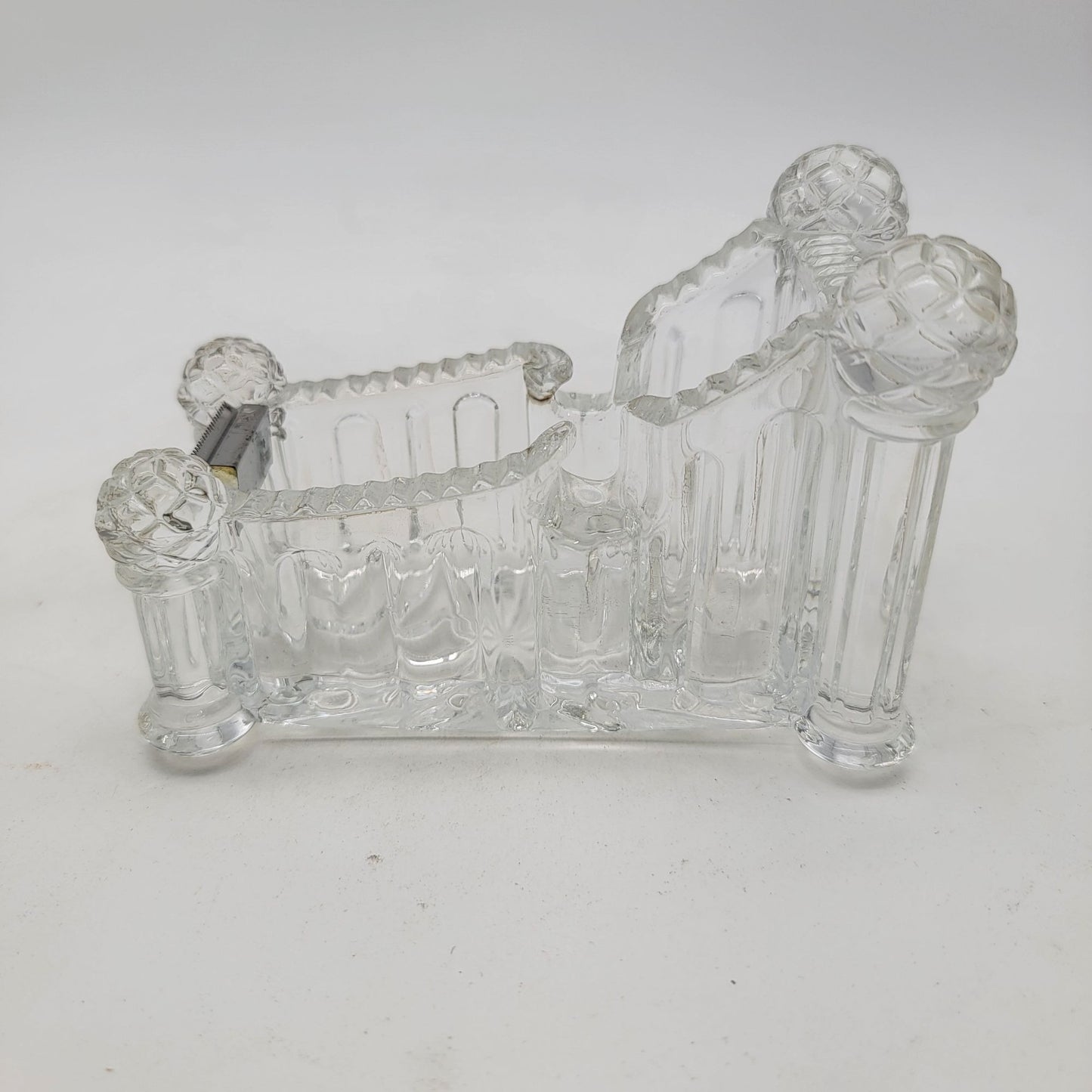 Vintage Crystal Clear Lead Crystal Tape Dispenser