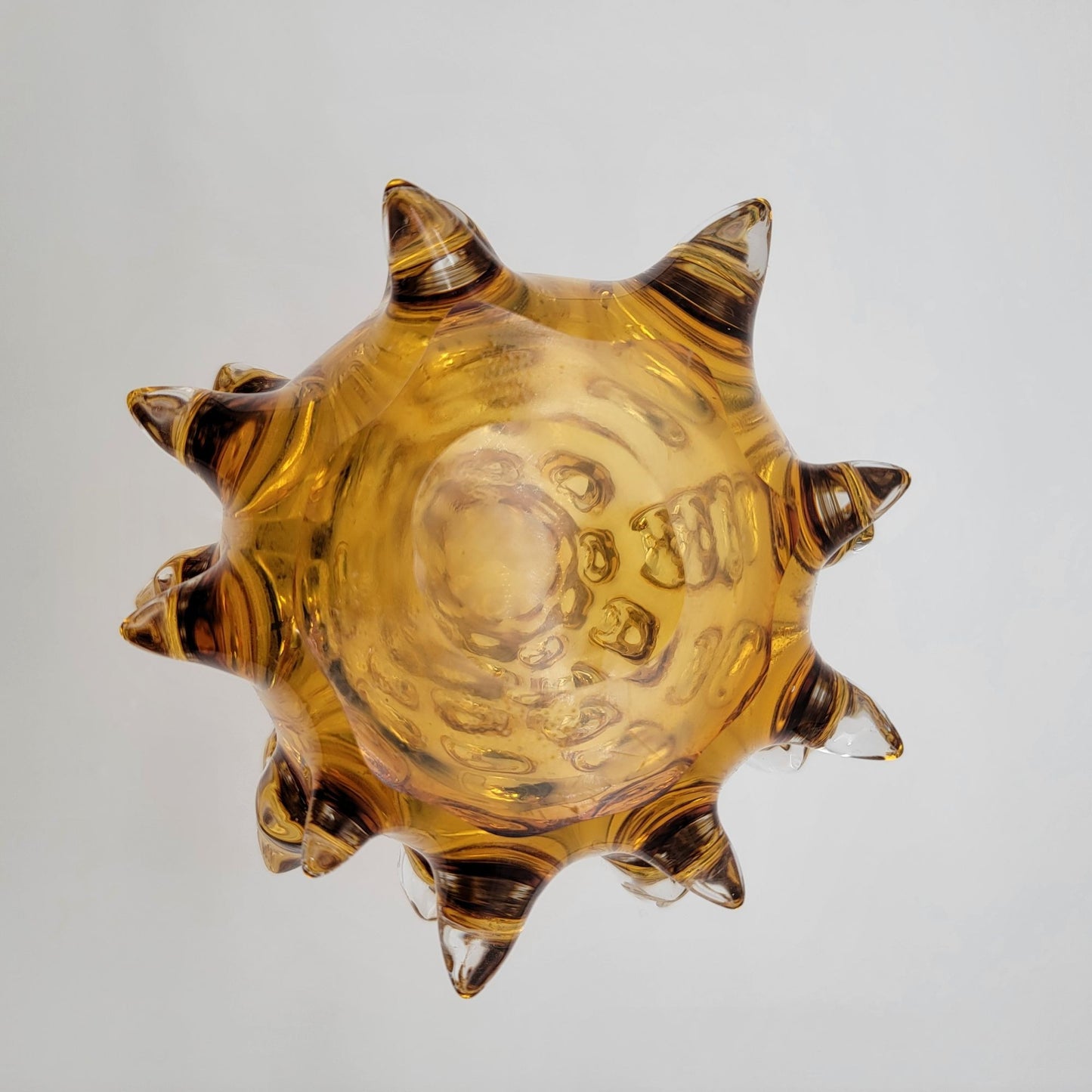 Vintage Murano Barovier & Toso Amber Mugnoni Art Glass Vase