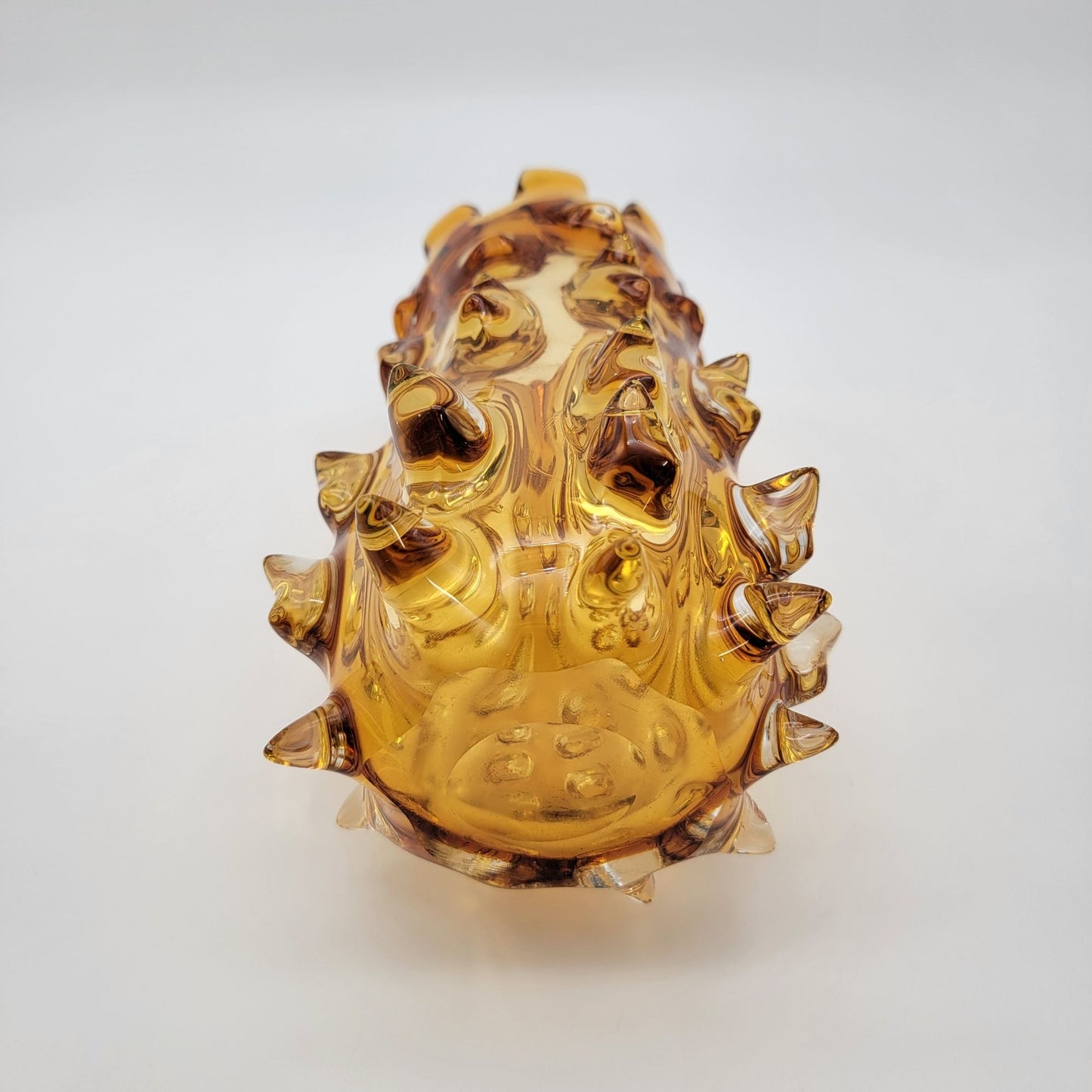 Vintage Murano Barovier & Toso Amber Mugnoni Art Glass Vase